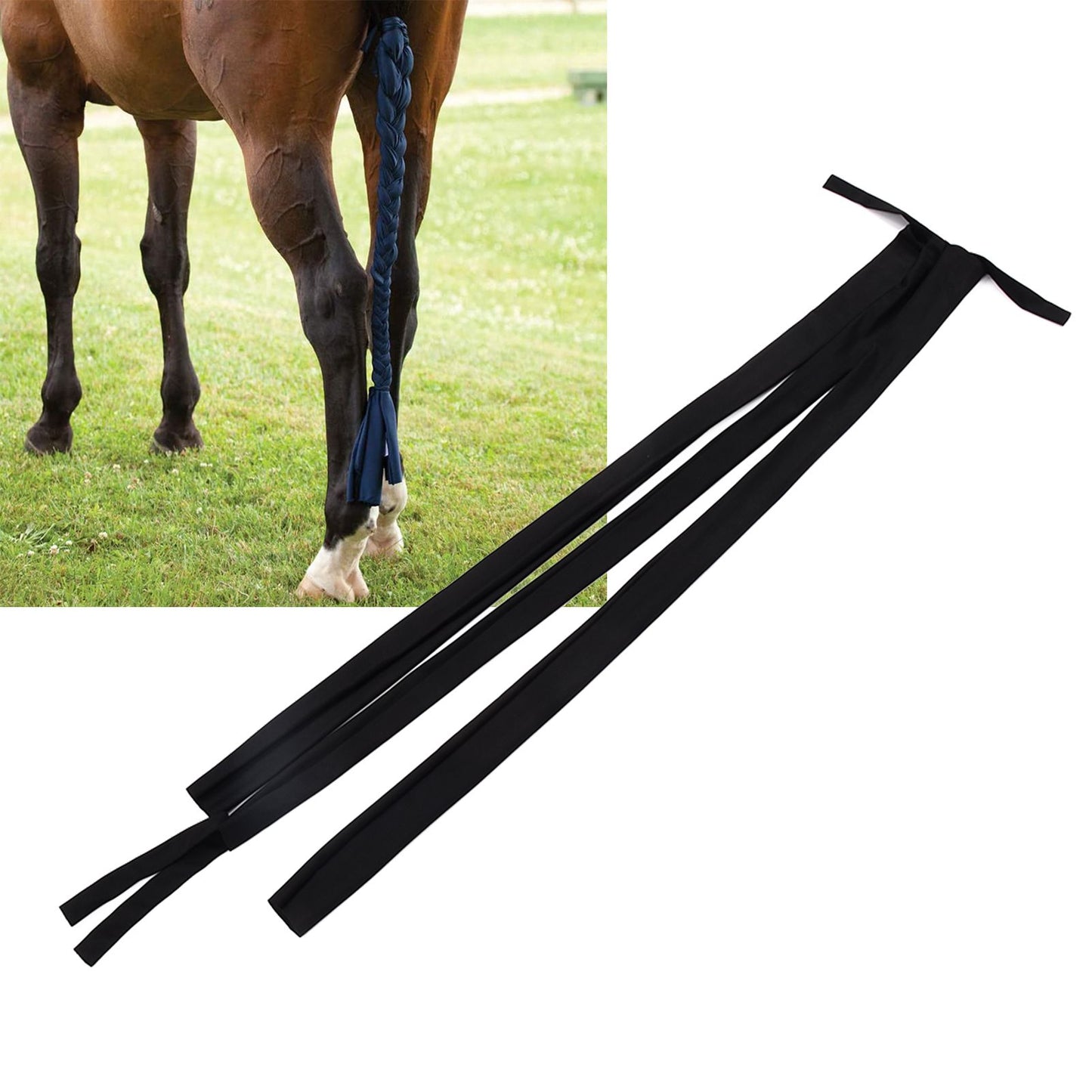 Horse Ponytail Extensions Braided Horsehair Repellent Mosquito Tail for Equestrian Supplies