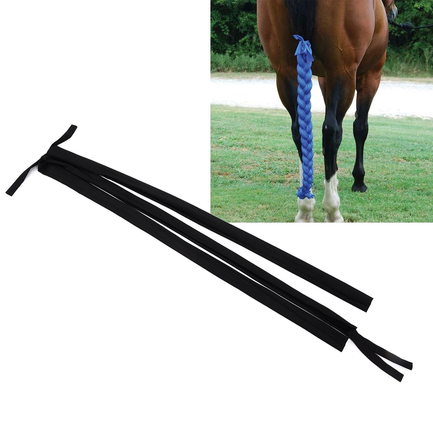 Horse Ponytail Extensions Braided Horsehair Repellent Mosquito Tail for Equestrian Supplies