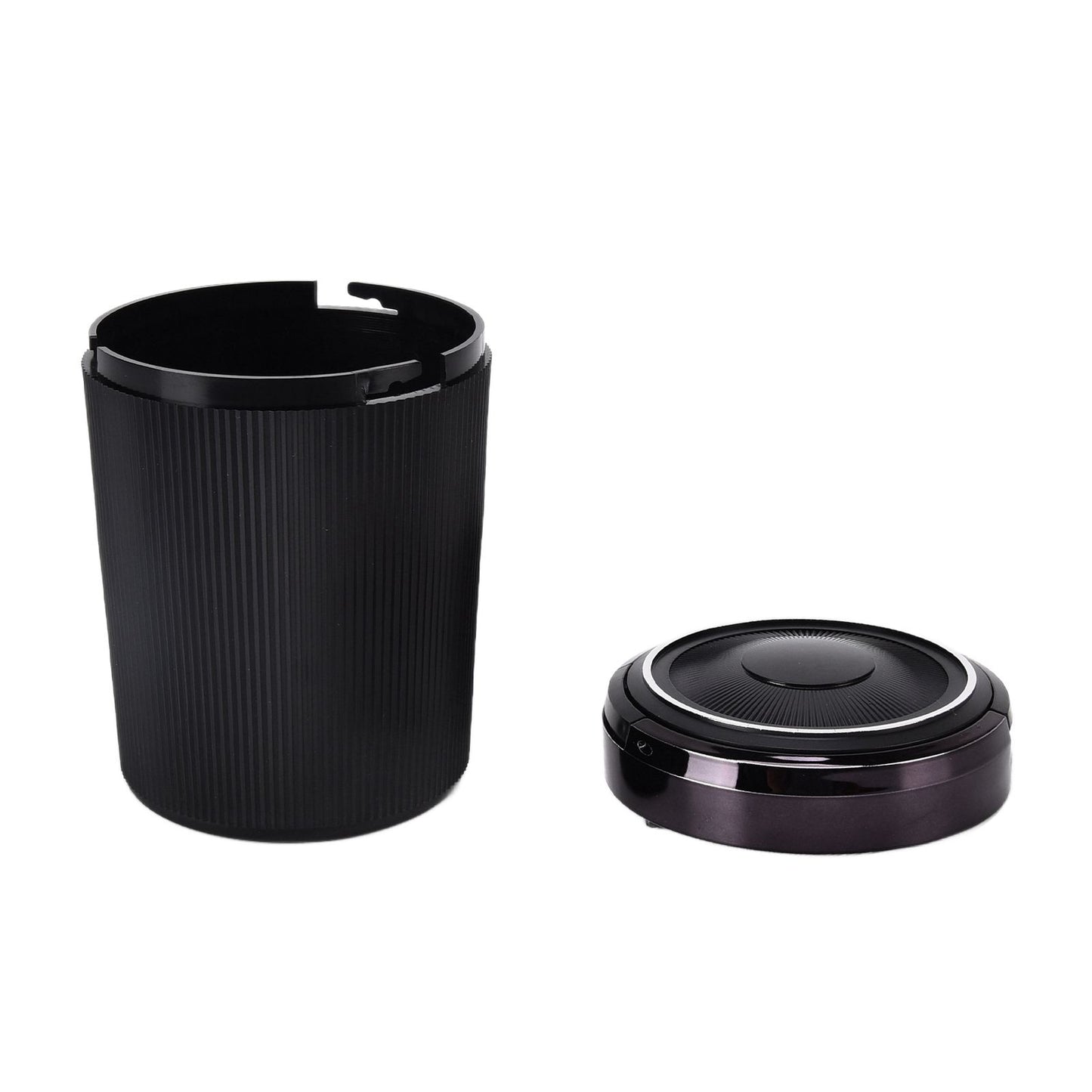 LED Car Ashtray with Lid 3W Portable Automobile Ashtray Car Cigarette Ashtray for Home OfficeBlack