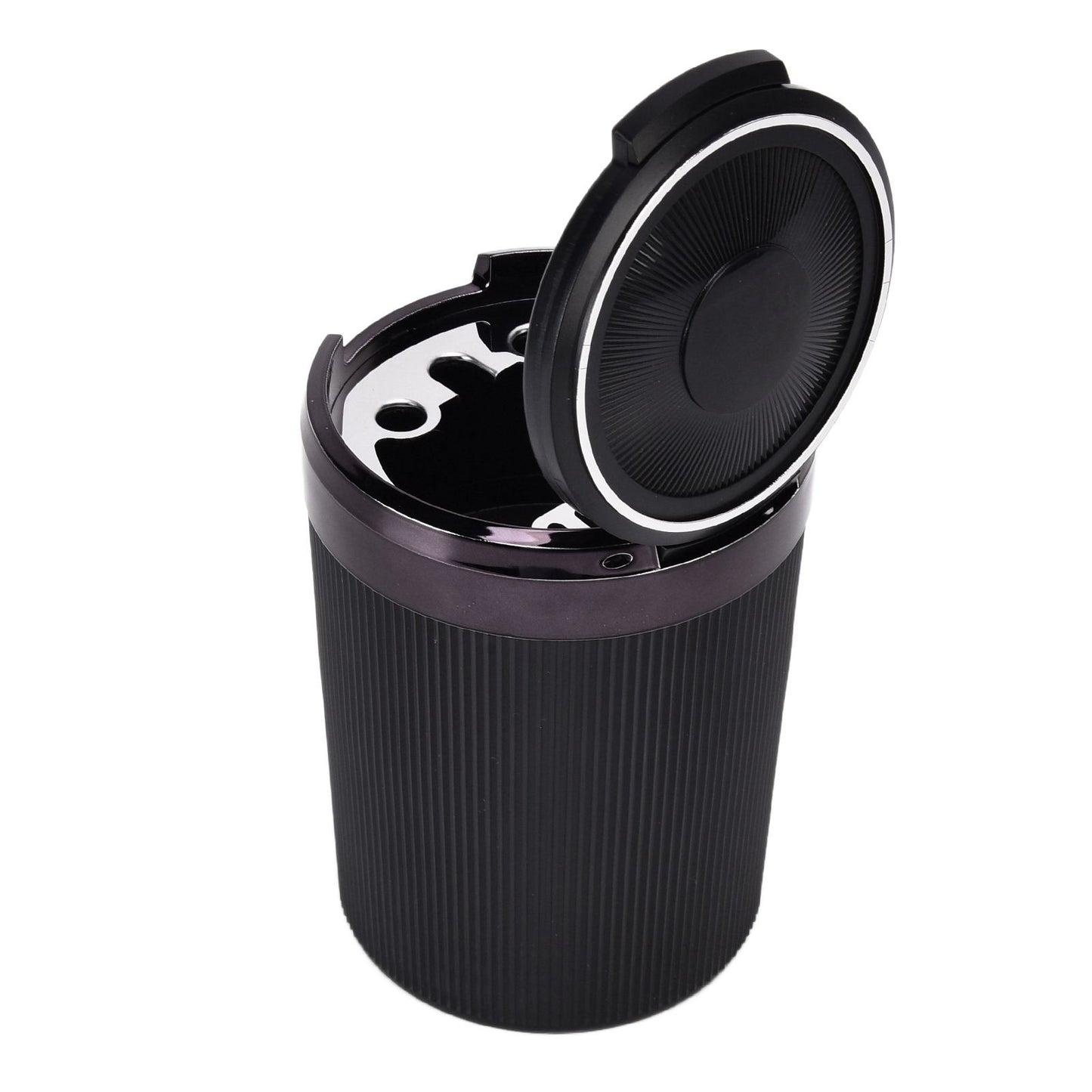 LED Car Ashtray with Lid 3W Portable Automobile Ashtray Car Cigarette Ashtray for Home OfficeBlack