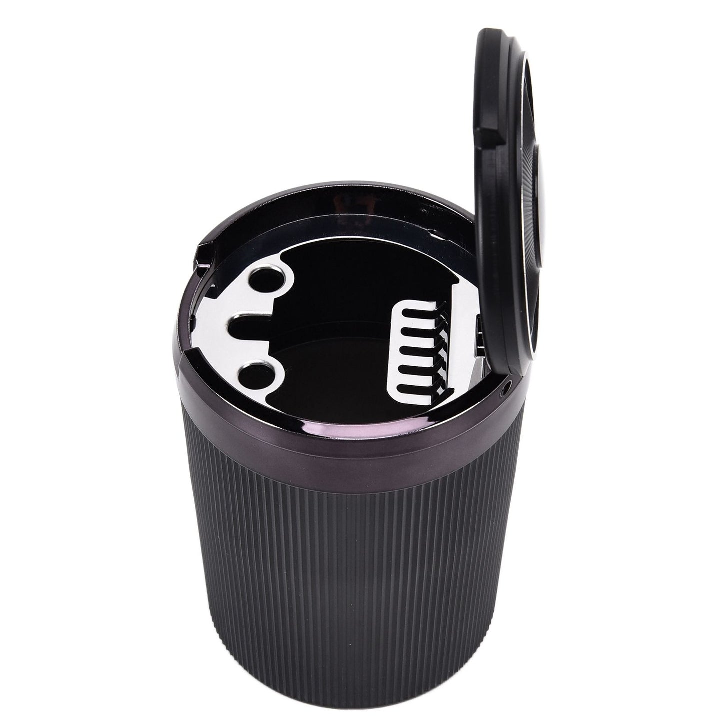 LED Car Ashtray with Lid 3W Portable Automobile Ashtray Car Cigarette Ashtray for Home OfficeBlack