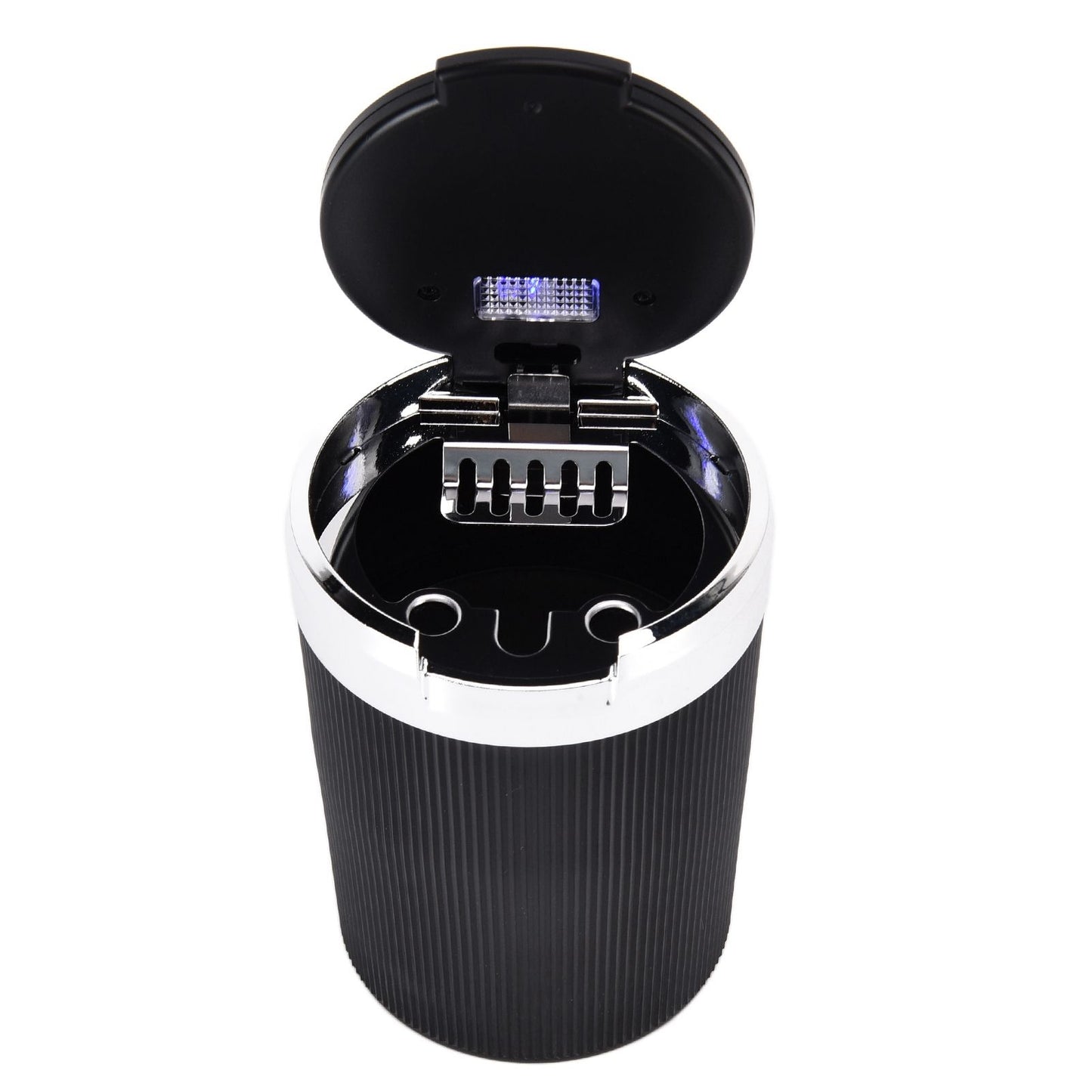 LED Car Ashtray with Lid 3W Portable Automobile Ashtray Car Cigarette Ashtray for Home OfficeSilver