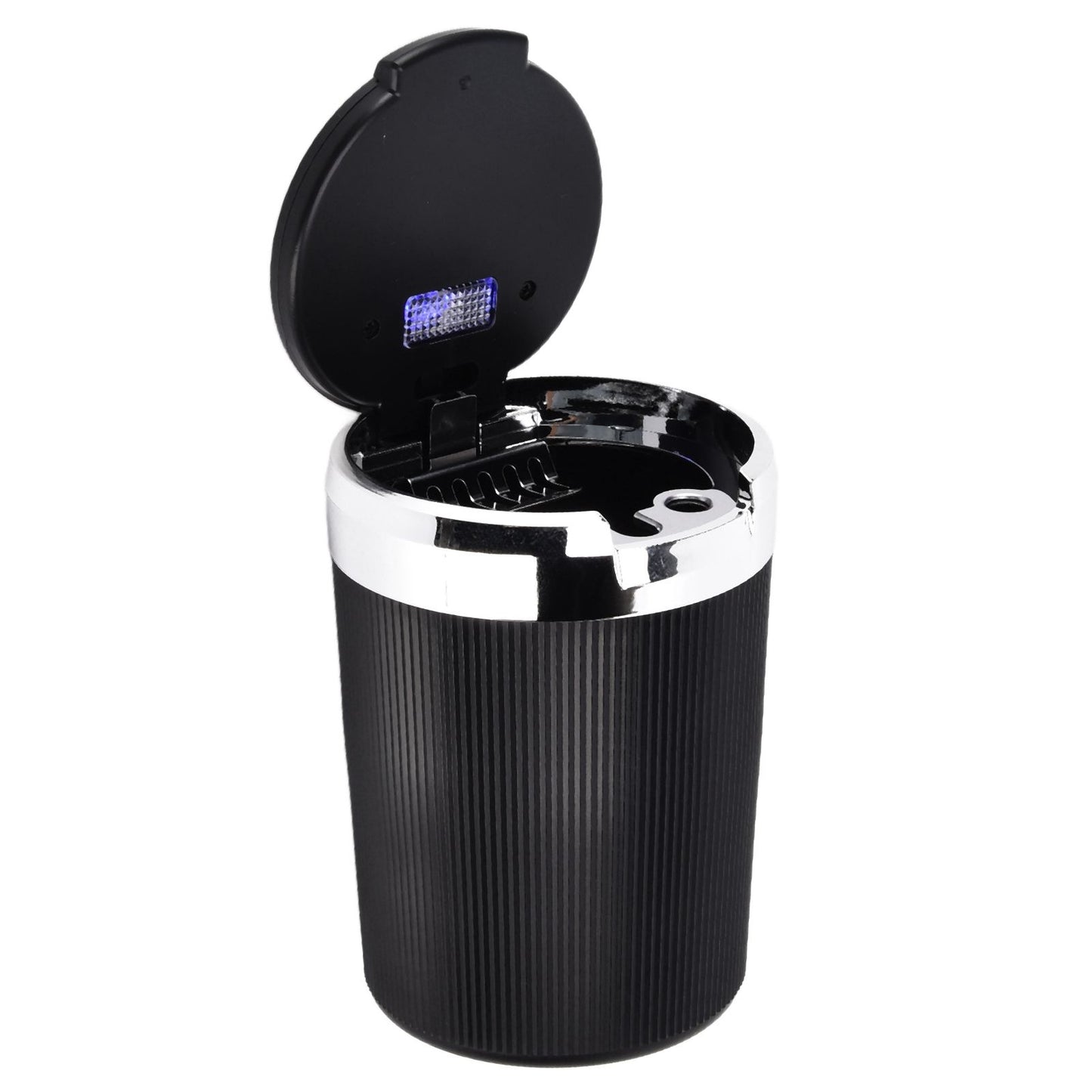 LED Car Ashtray with Lid 3W Portable Automobile Ashtray Car Cigarette Ashtray for Home OfficeSilver