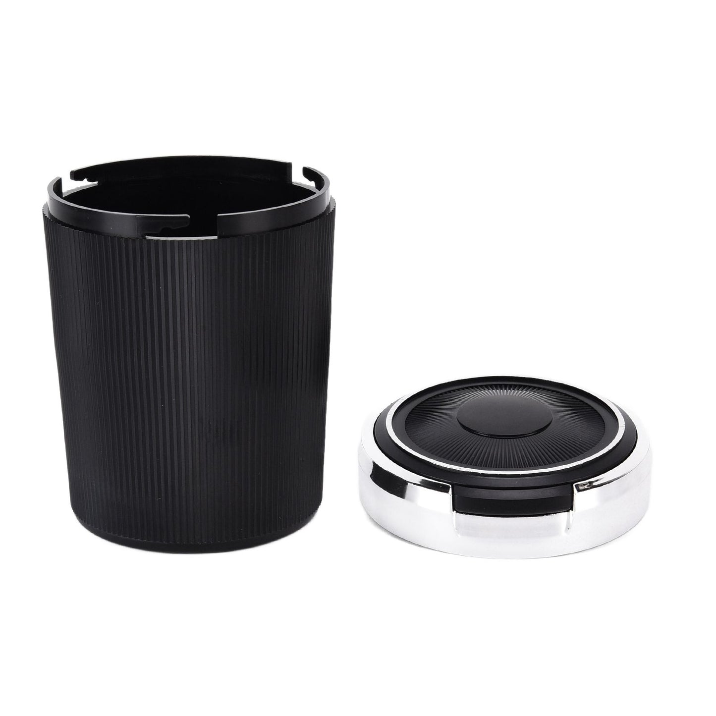 LED Car Ashtray with Lid 3W Portable Automobile Ashtray Car Cigarette Ashtray for Home OfficeSilver