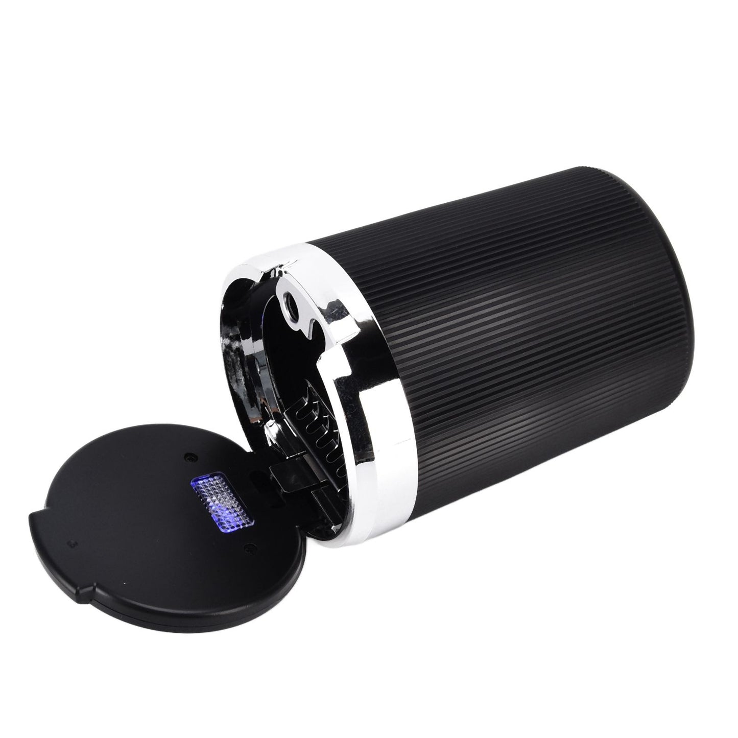 LED Car Ashtray with Lid 3W Portable Automobile Ashtray Car Cigarette Ashtray for Home OfficeSilver