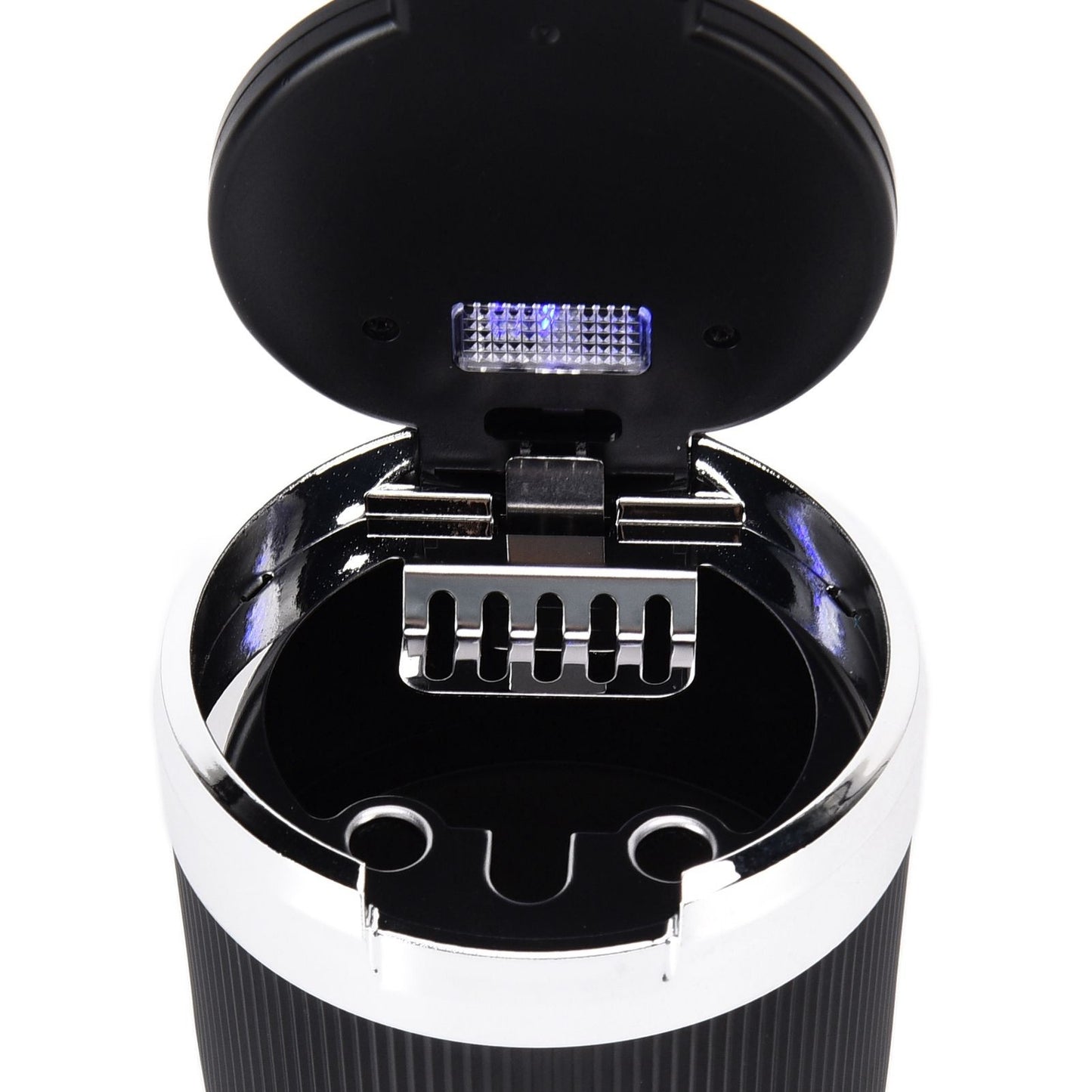 LED Car Ashtray with Lid 3W Portable Automobile Ashtray Car Cigarette Ashtray for Home OfficeSilver
