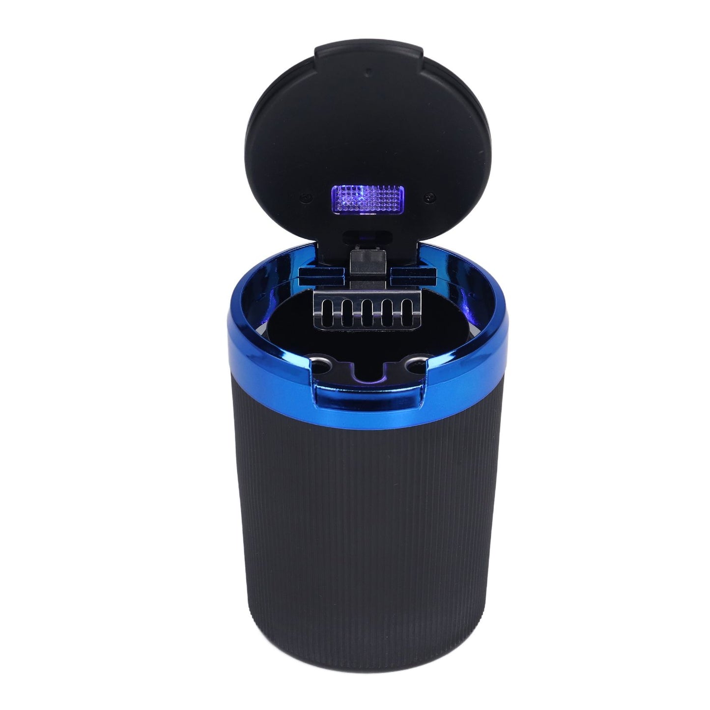 3W Luminous Car Ashtray with LED Light Lid Fireproof Smokeless Cigarette Ashtray for Home OfficeBlue