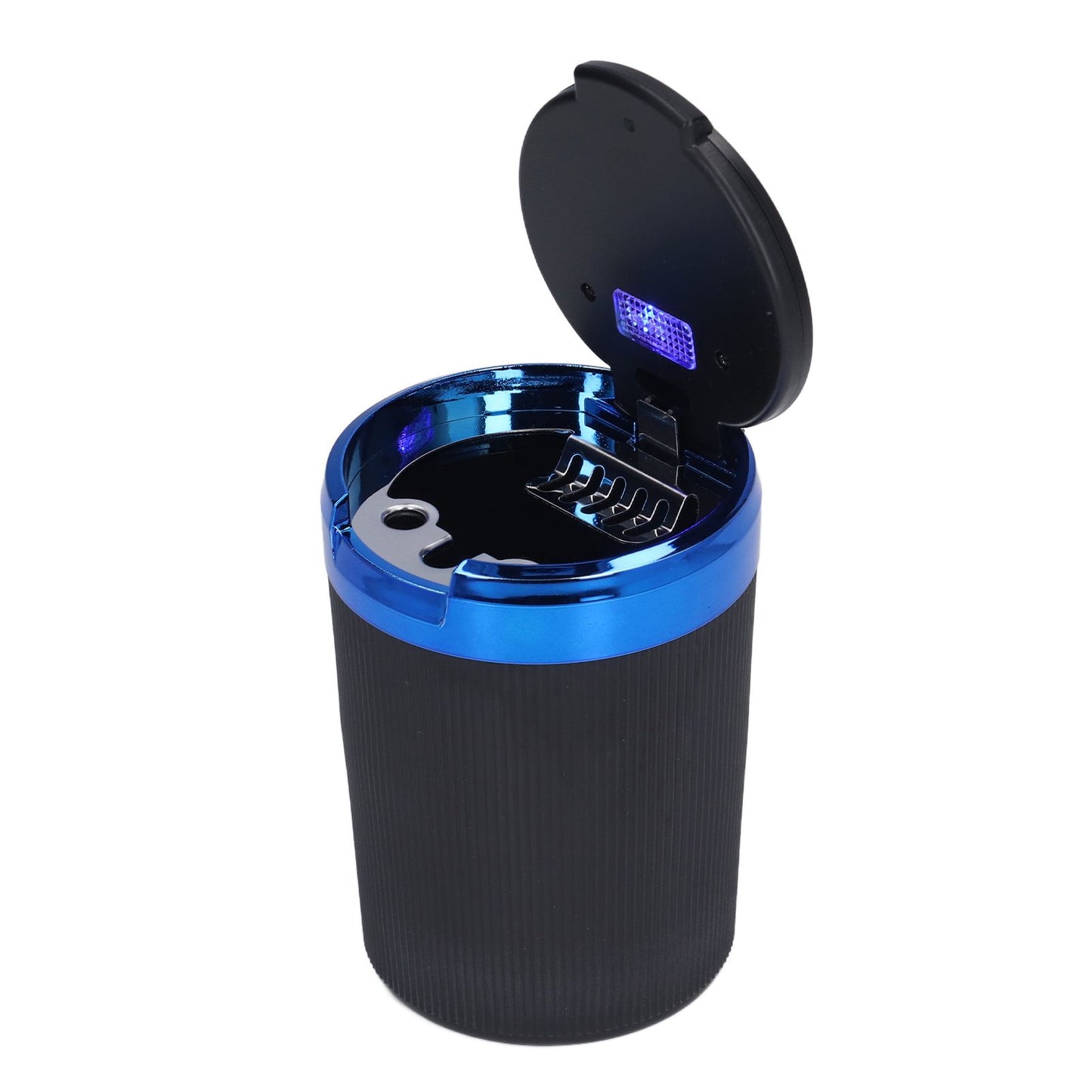 3W Luminous Car Ashtray with LED Light Lid Fireproof Smokeless Cigarette Ashtray for Home OfficeBlue