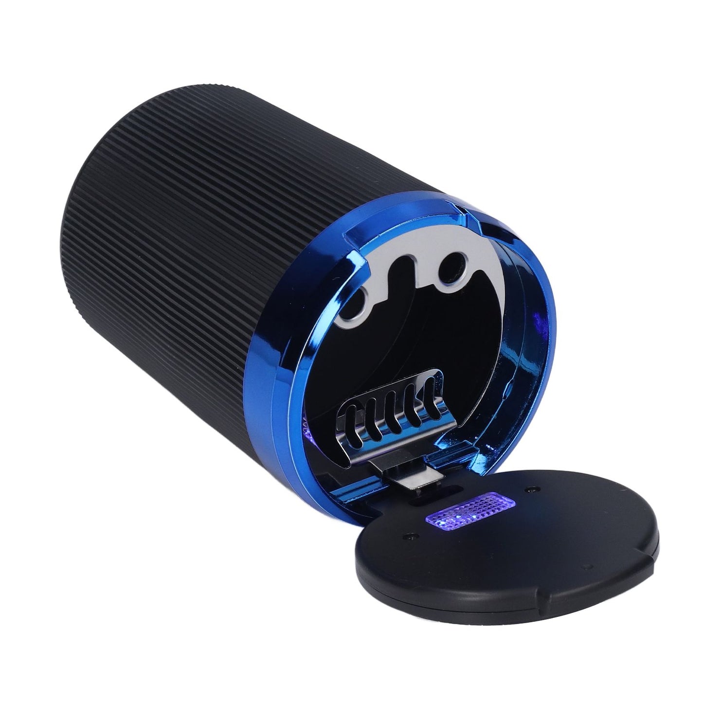 3W Luminous Car Ashtray with LED Light Lid Fireproof Smokeless Cigarette Ashtray for Home OfficeBlue