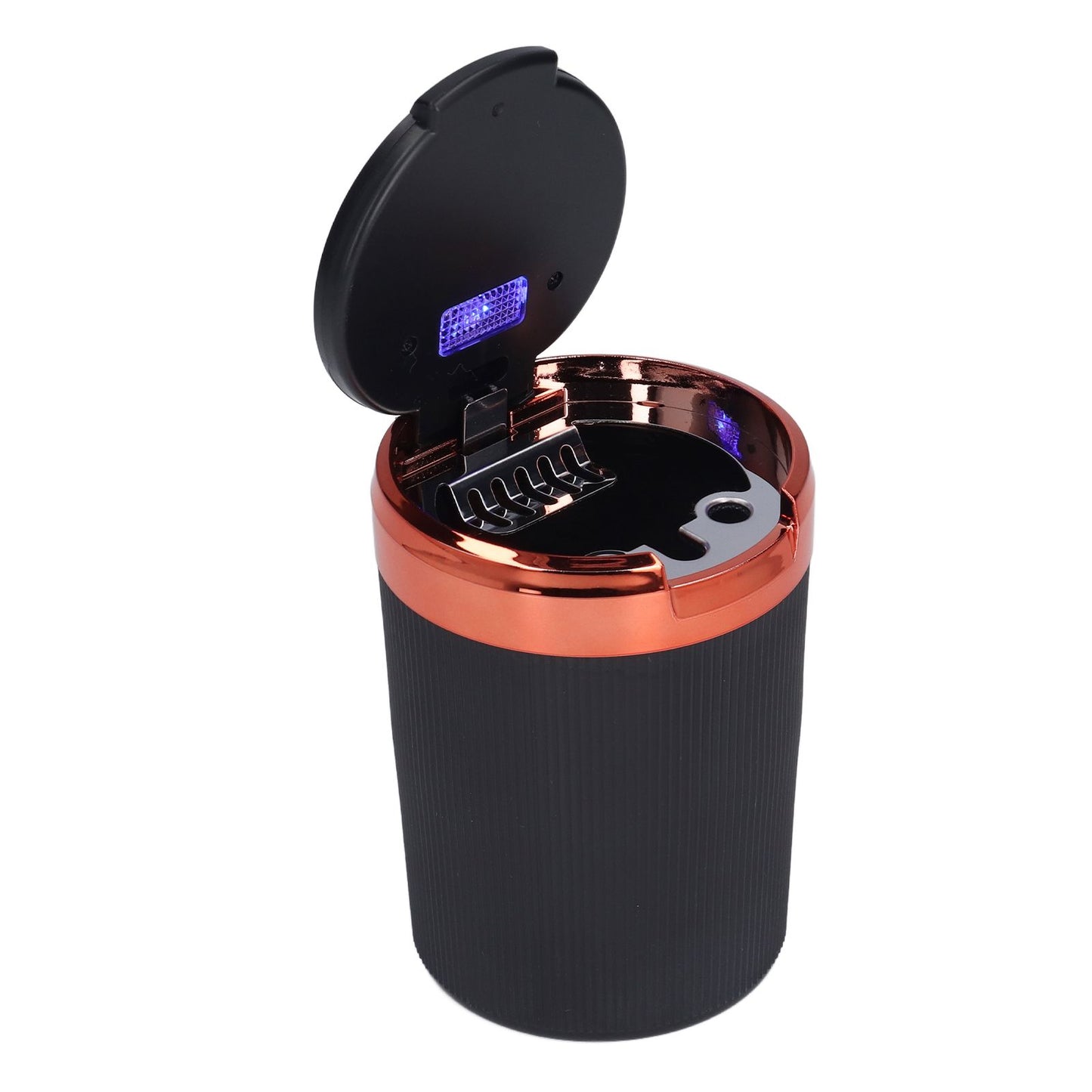 3W Luminous Car Ashtray with LED Light Lid Fireproof Smokeless Cigarette Ashtray for Home OfficeOrange