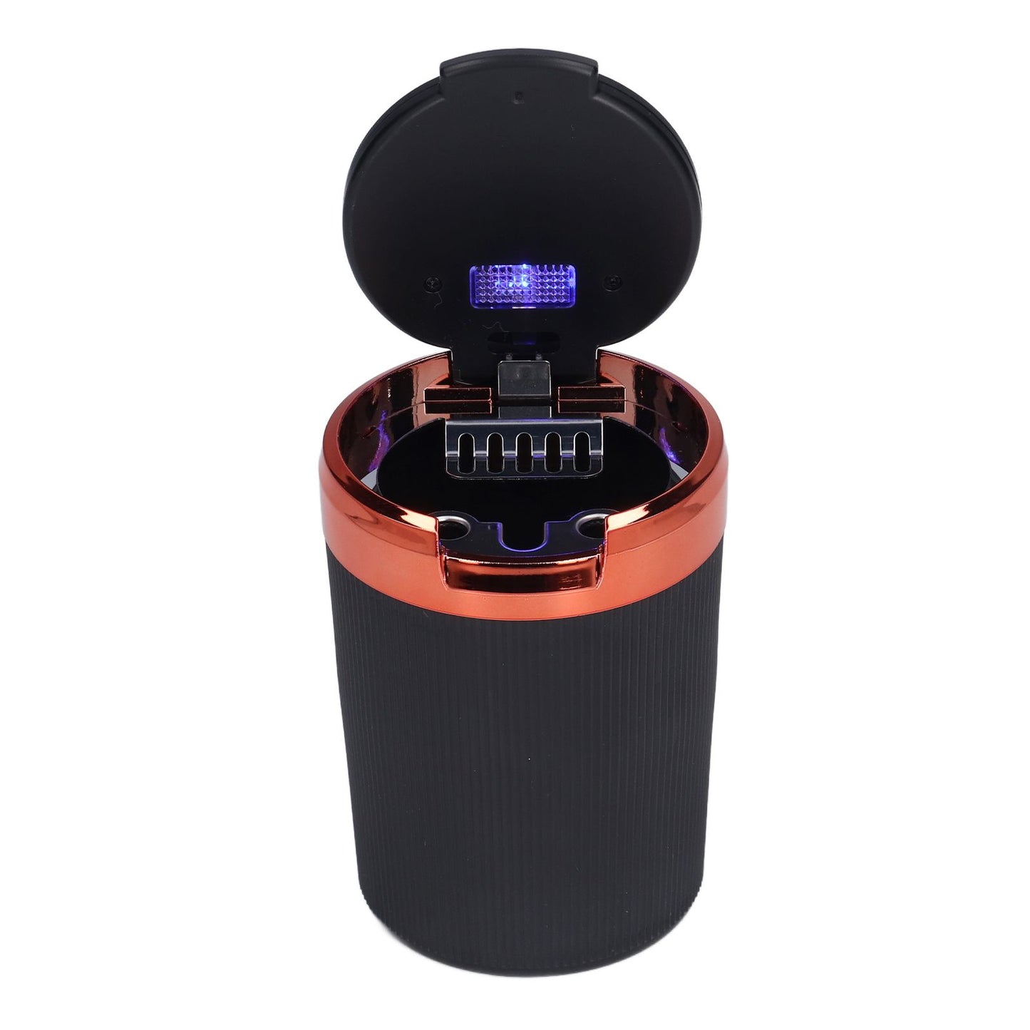 3W Luminous Car Ashtray with LED Light Lid Fireproof Smokeless Cigarette Ashtray for Home OfficeOrange