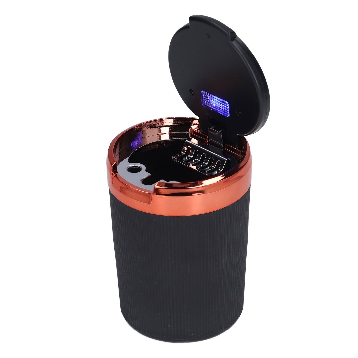 3W Luminous Car Ashtray with LED Light Lid Fireproof Smokeless Cigarette Ashtray for Home OfficeOrange