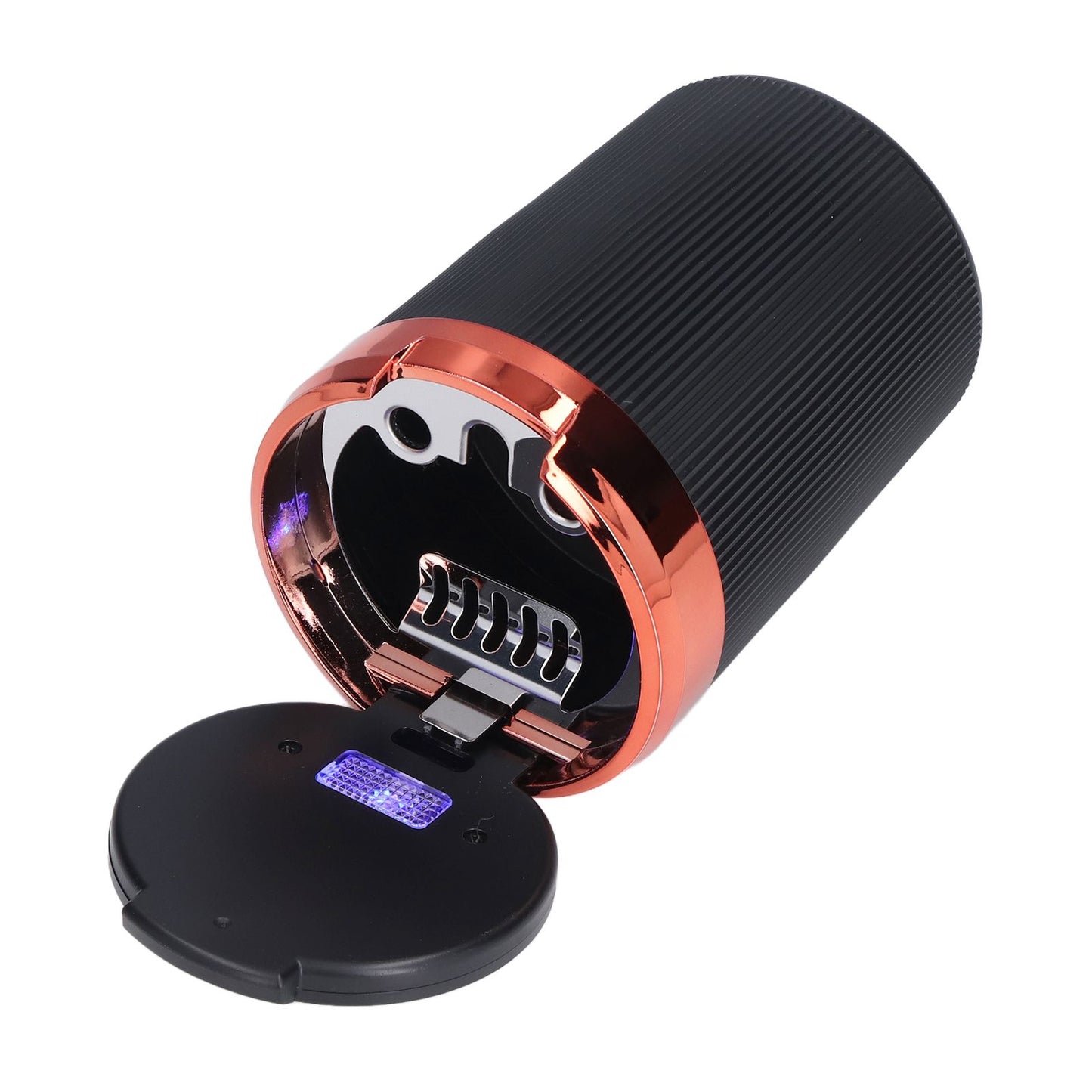 3W Luminous Car Ashtray with LED Light Lid Fireproof Smokeless Cigarette Ashtray for Home OfficeOrange