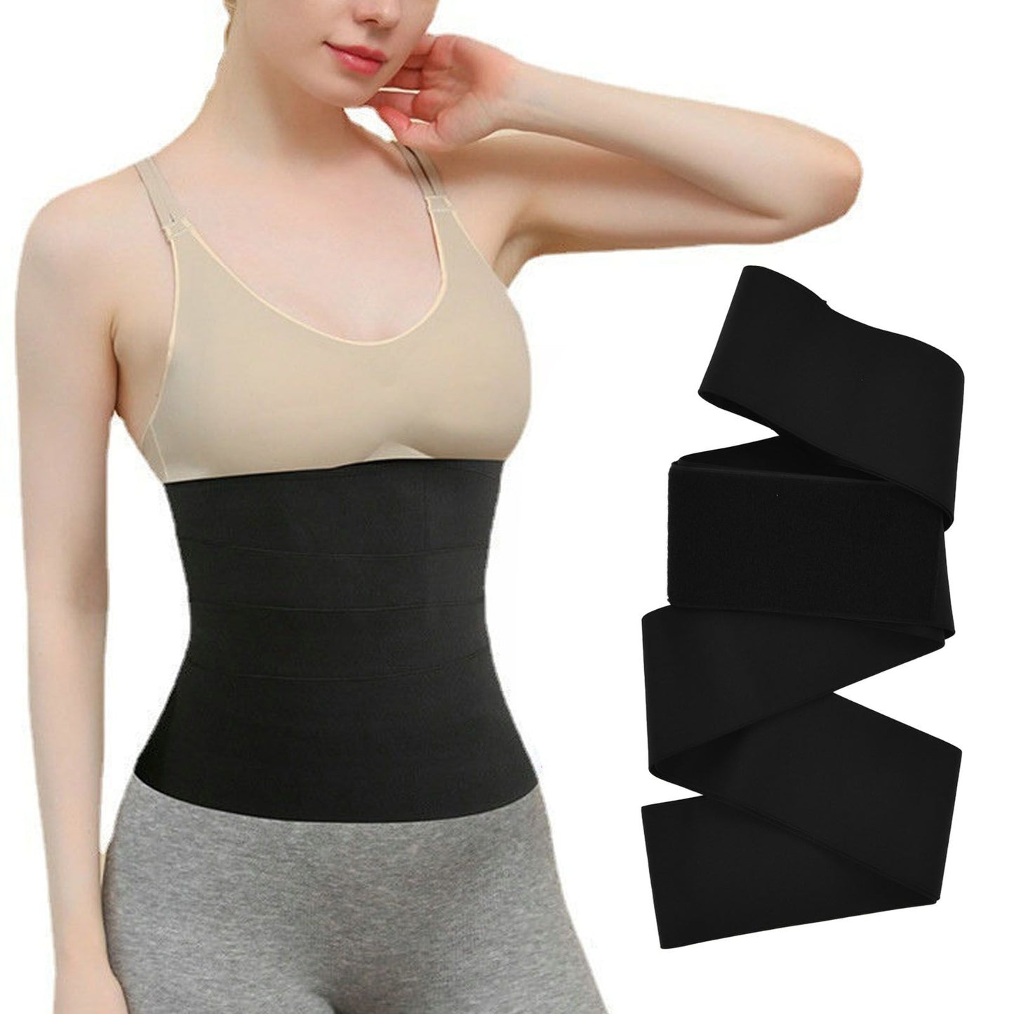Waist Trainer Belt Comfortable High Elasticity Thin Slimming Body Shaper Waistband for WomenBlack 3 Meters