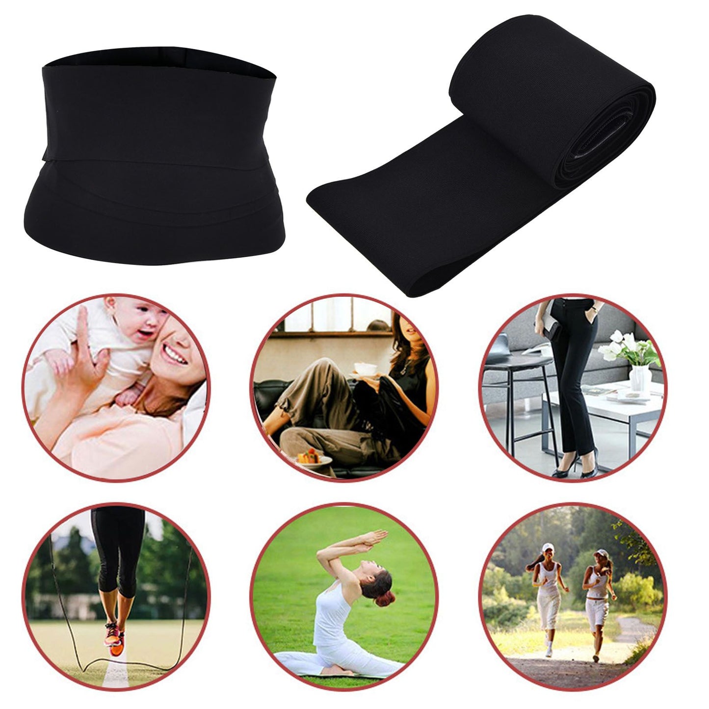 Waist Trainer Belt Comfortable High Elasticity Thin Slimming Body Shaper Waistband for WomenBlack 3 Meters