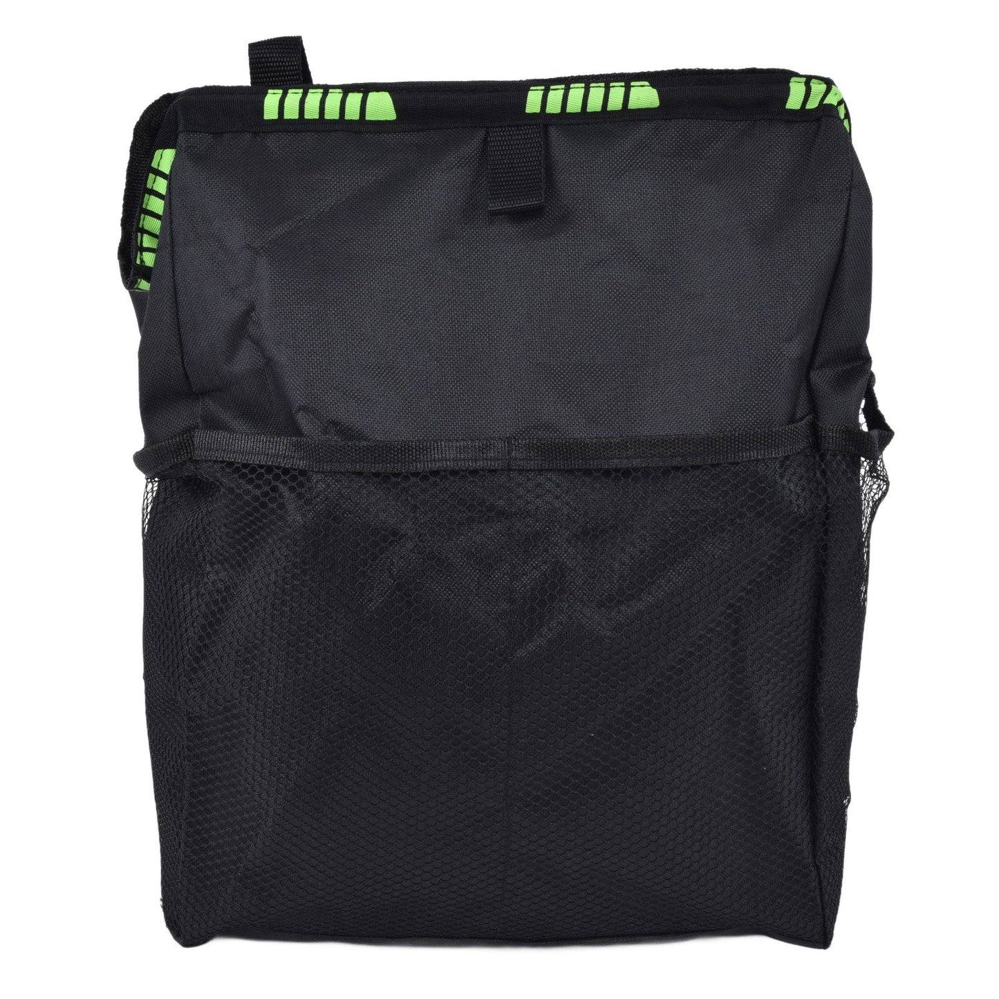 Car Garbage Storage Bag Waterproof Foldable Oxford Fabric Auto Litter Bin with Lid and Pockets Black