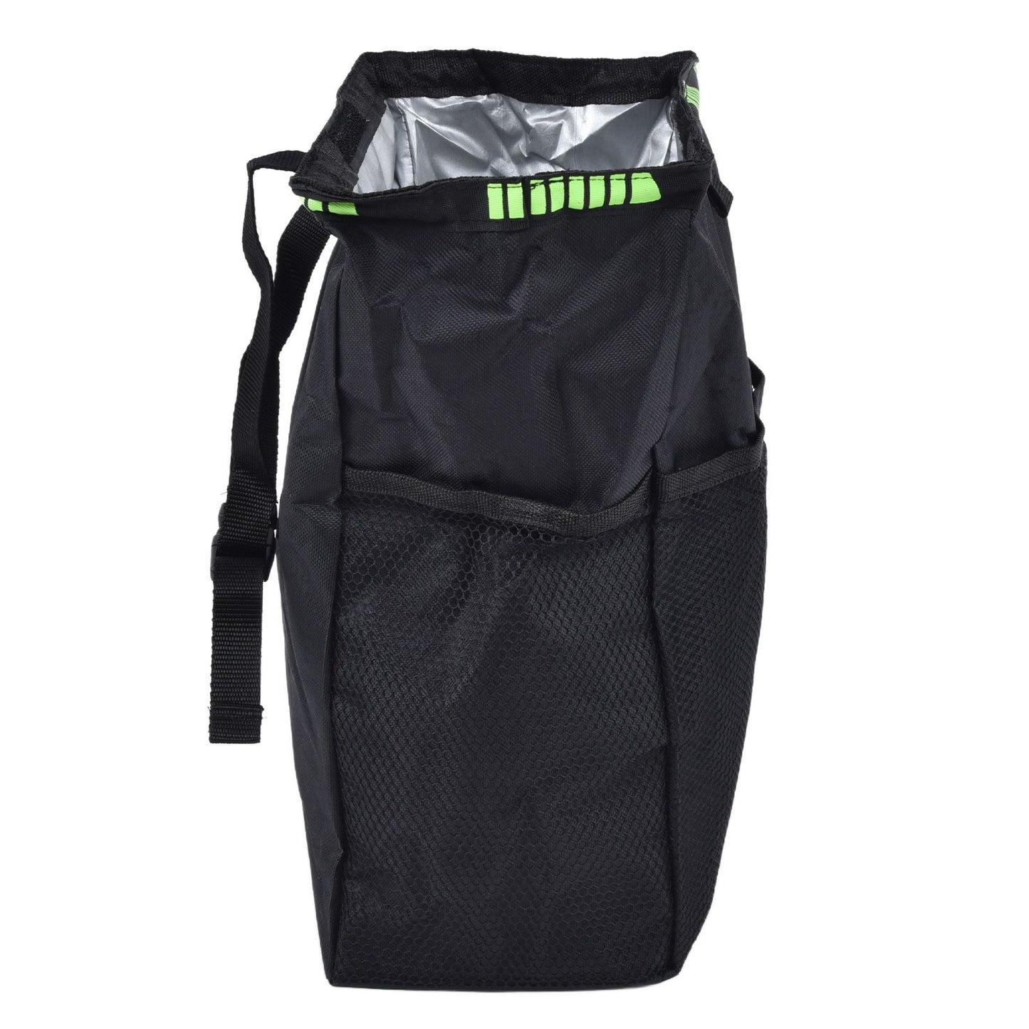 Car Garbage Storage Bag Waterproof Foldable Oxford Fabric Auto Litter Bin with Lid and Pockets Black