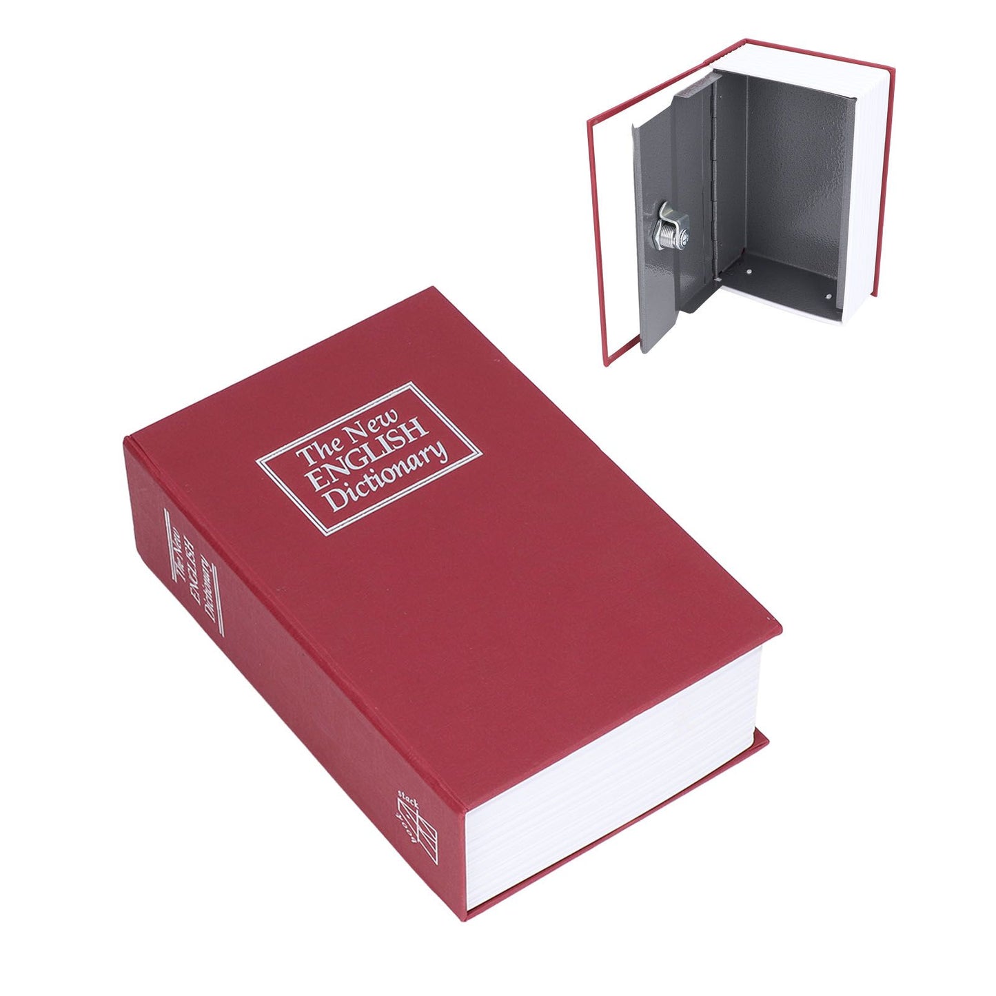 Safe Box Simulation Book Shape Decorative Storage Money Case for Bedroom Living Room OfficeRed