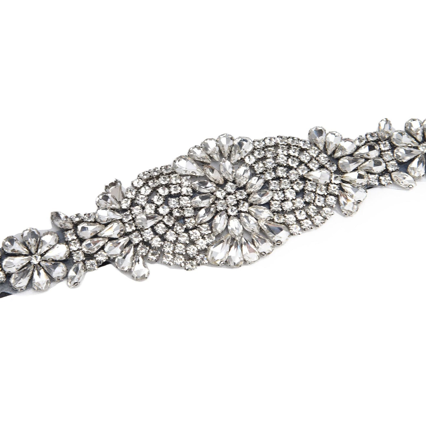 Rhinestone Wedding Dress Belt Elegant Waistbelt Clothes Accessories for Bride BridesmaidBlack