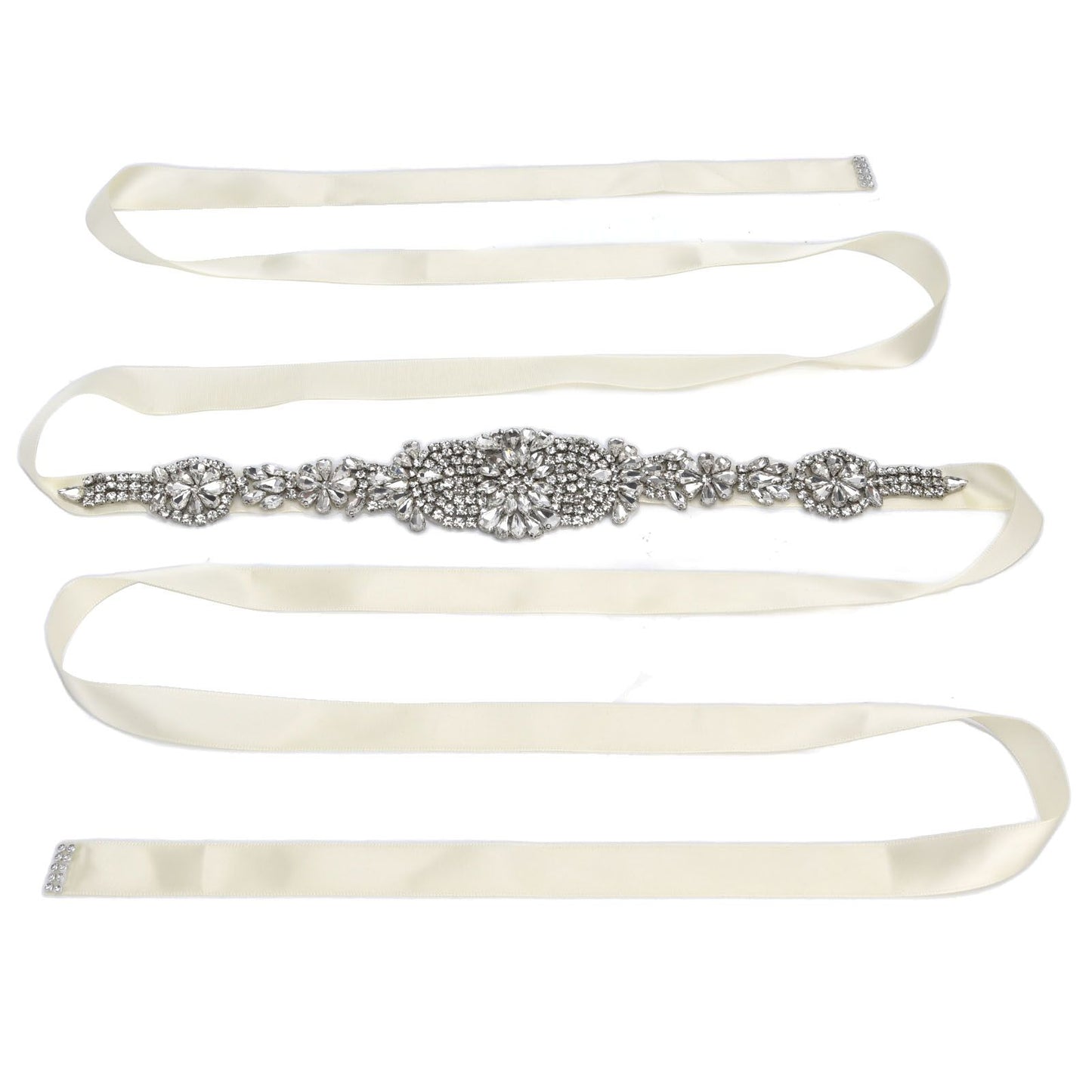 Rhinestone Wedding Dress Belt Elegant Waistbelt Clothes Accessories for Bride BridesmaidWhite