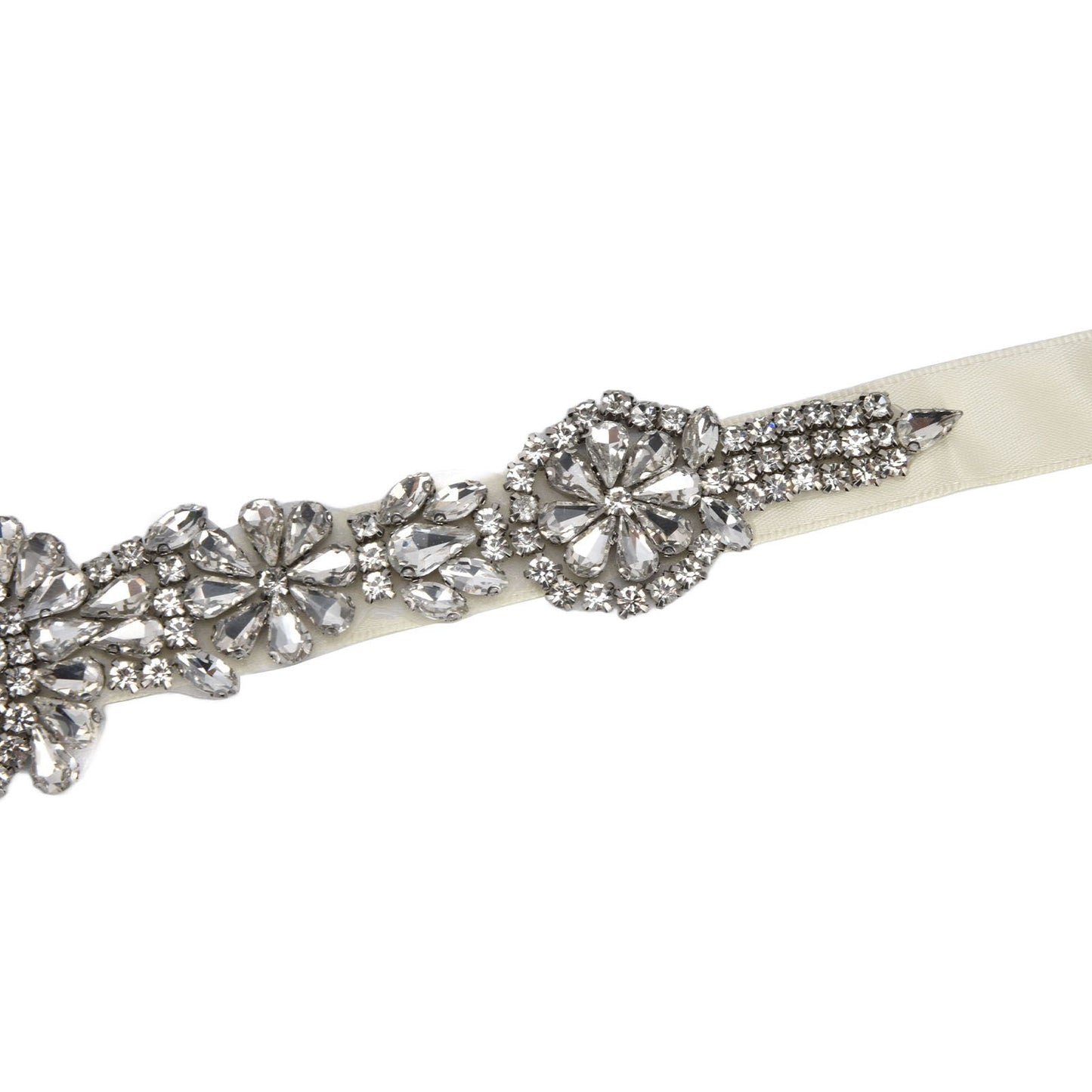 Rhinestone Wedding Dress Belt Elegant Waistbelt Clothes Accessories for Bride BridesmaidWhite