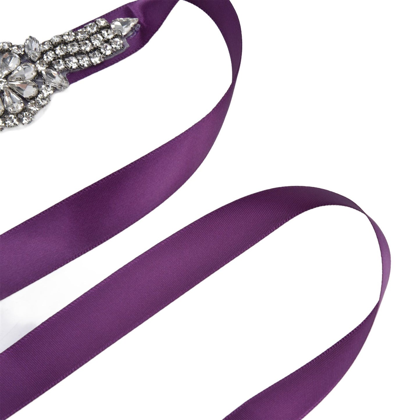 Rhinestone Wedding Dress Belt Elegant Waistbelt Clothes Accessories for Bride BridesmaidPurple