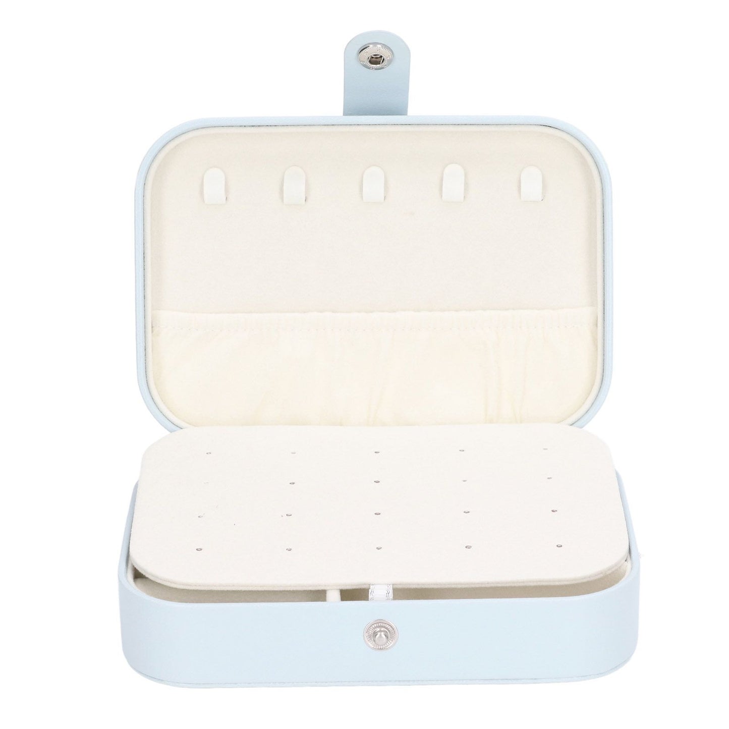 Jewelry Travel Case Large Capacity Durable Leather Simple Style Multifunction Travel Jewelry Box for Rings Earrings