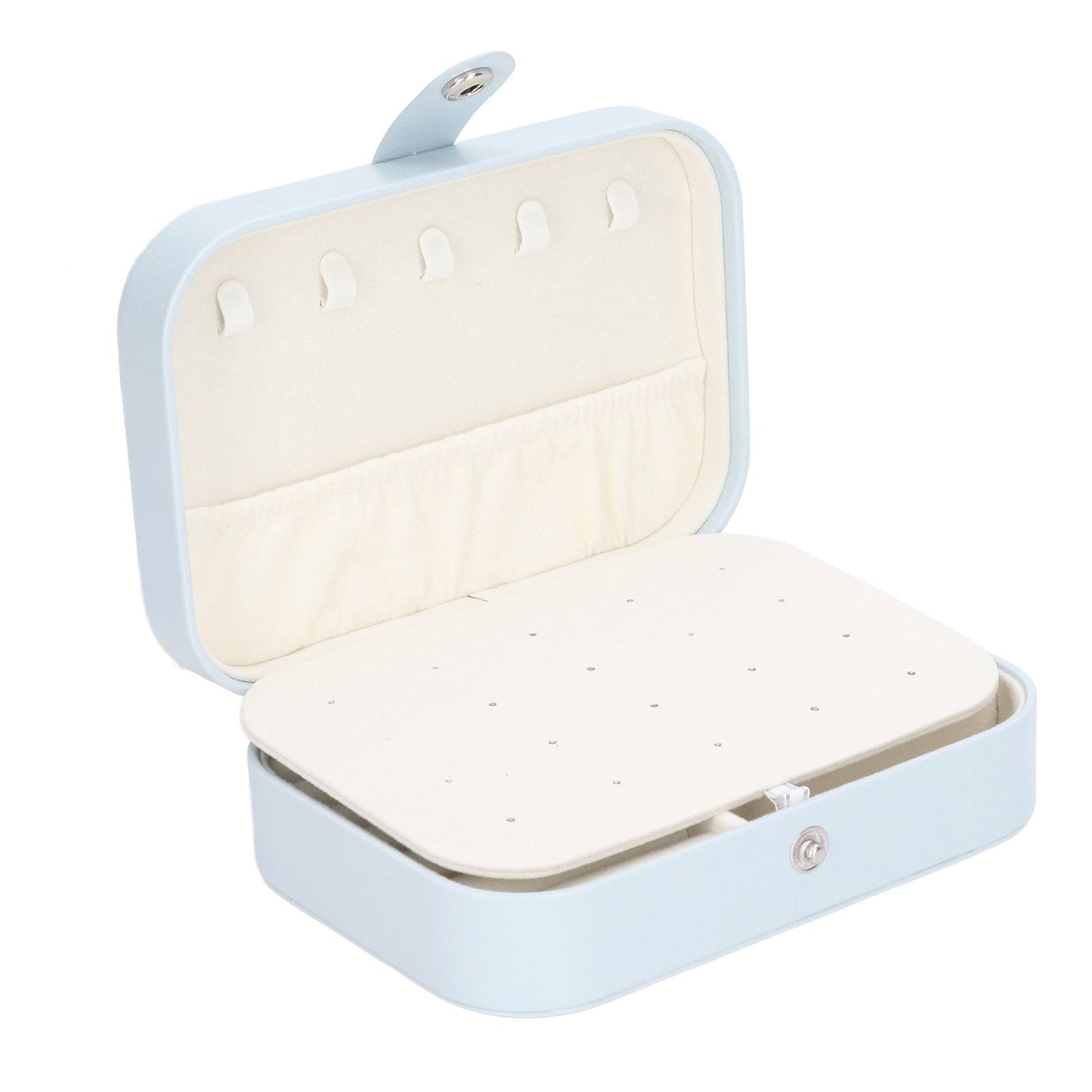 Jewelry Travel Case Large Capacity Durable Leather Simple Style Multifunction Travel Jewelry Box for Rings Earrings