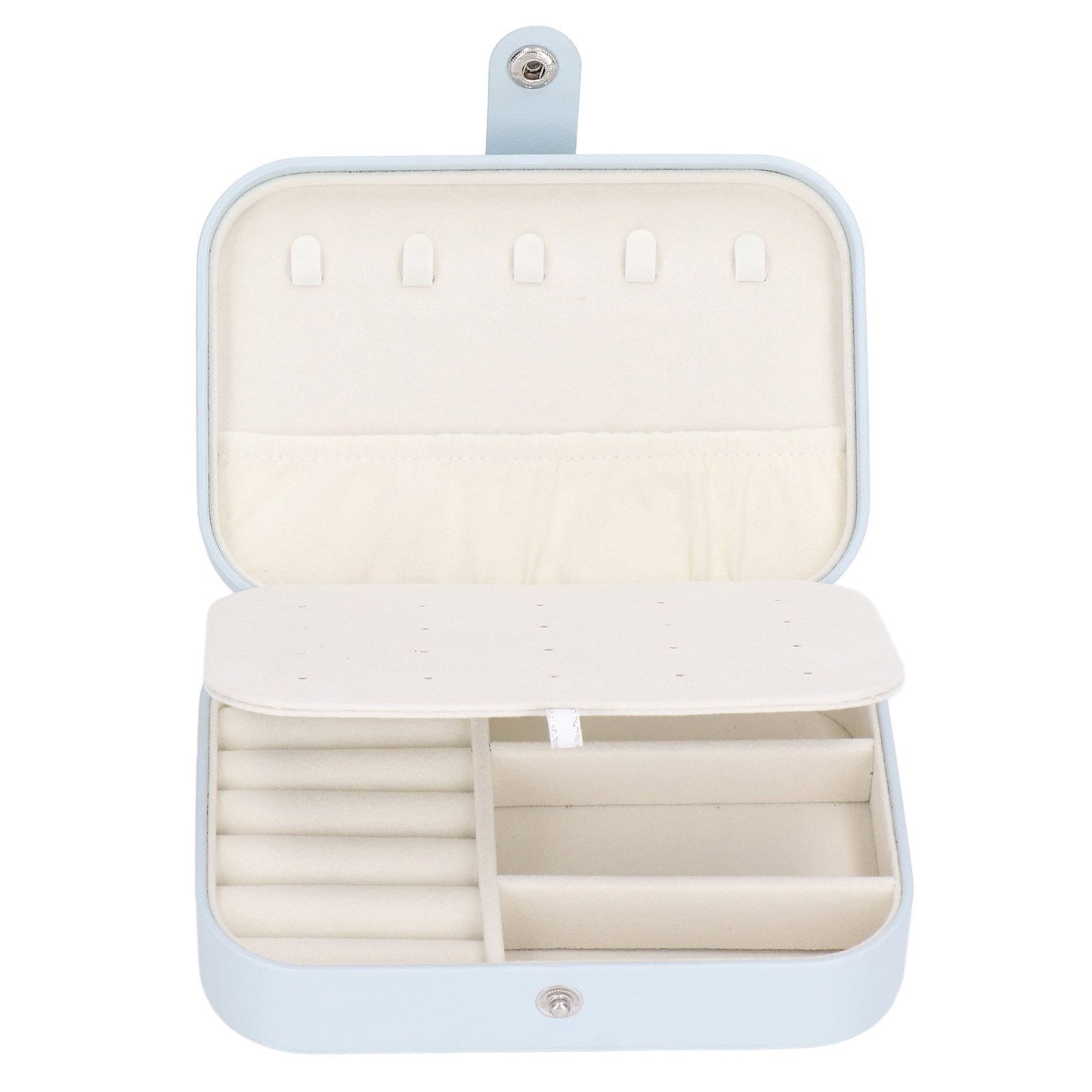 Jewelry Travel Case Large Capacity Durable Leather Simple Style Multifunction Travel Jewelry Box for Rings Earrings