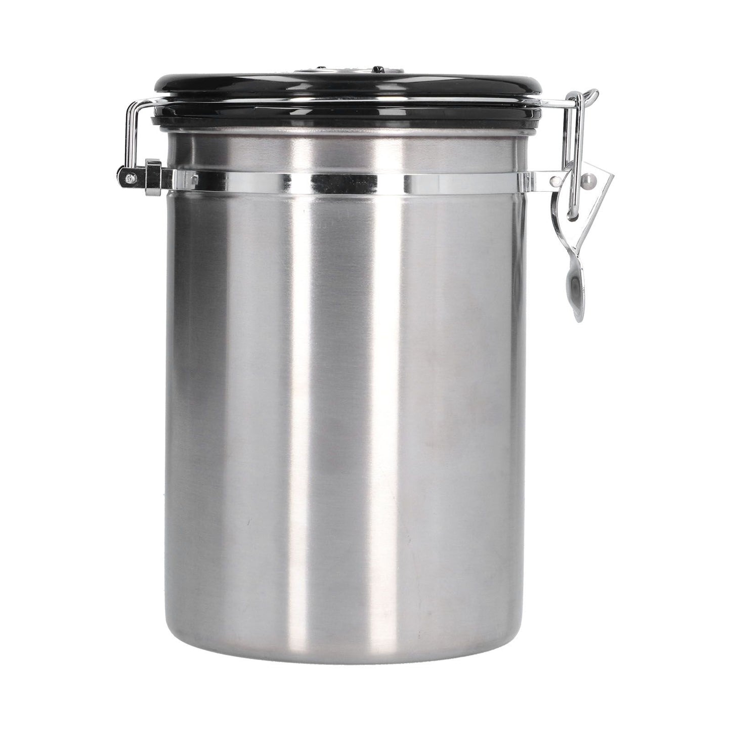 Stainless Steel Coffee Canisters with Calendar Wheel Exhaustable Coffee Jar for Home Coffee Shop1.8L Silver Color