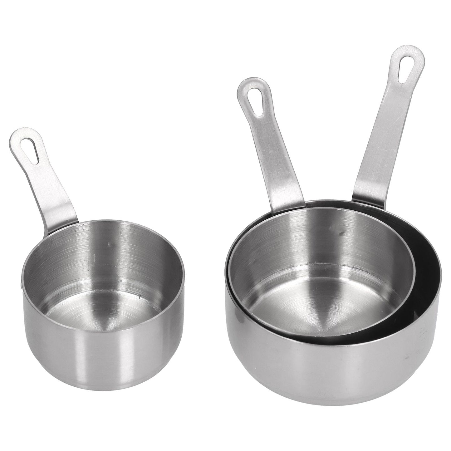 3pcs Sauce Cups Stainless Steel Sauce Dish with Handle for for Condiment Ketchup AppetizerSilver