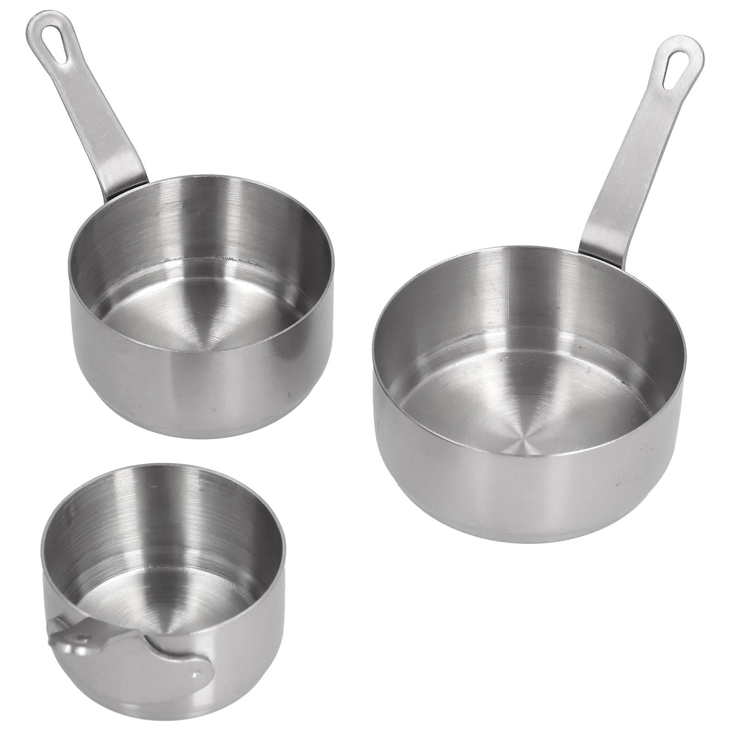 3pcs Sauce Cups Stainless Steel Sauce Dish with Handle for for Condiment Ketchup AppetizerSilver