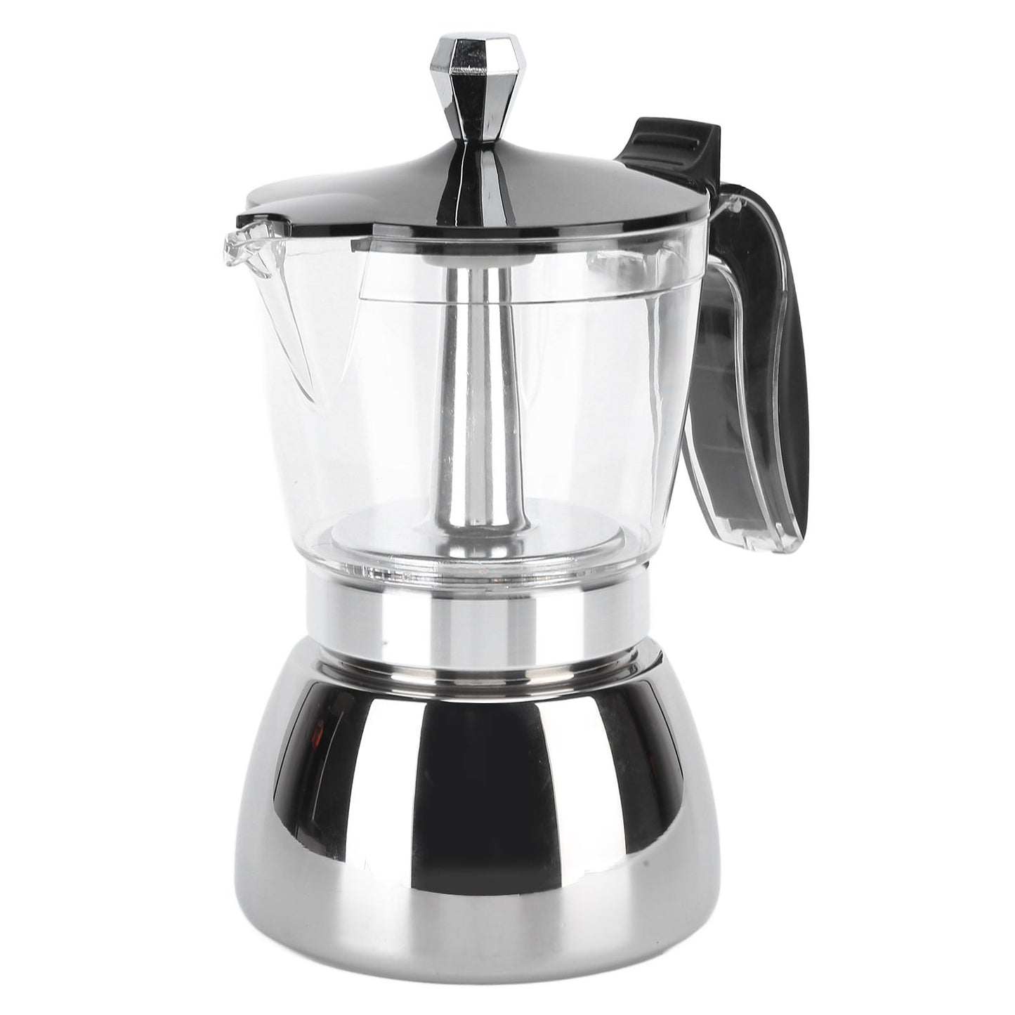 6 Cups Stainless Steel Coffee Pot Italian Octagonal Household Brewing Coffee Moka Pot