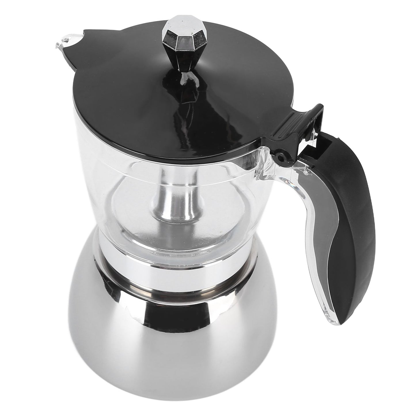 6 Cups Stainless Steel Coffee Pot Italian Octagonal Household Brewing Coffee Moka Pot