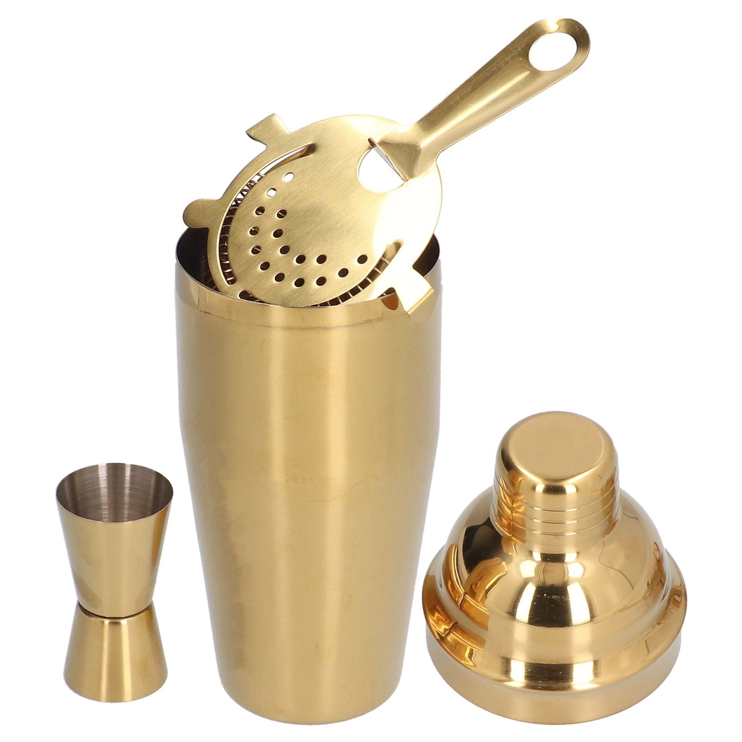 Cocktail Set Fashionable 750ml Stainless Steel Barware Tool Kit with Strainer Measure Cup Shaker for Bartender BarGolden Set