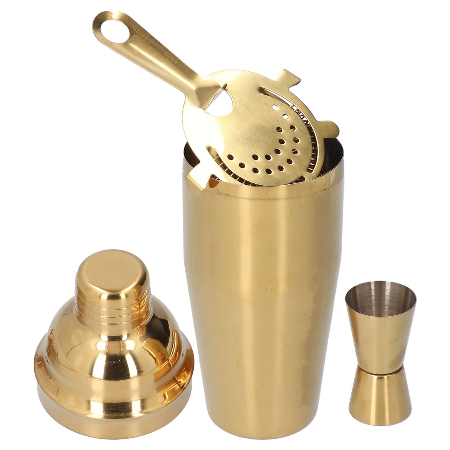 Cocktail Set Fashionable 750ml Stainless Steel Barware Tool Kit with Strainer Measure Cup Shaker for Bartender BarGolden Set