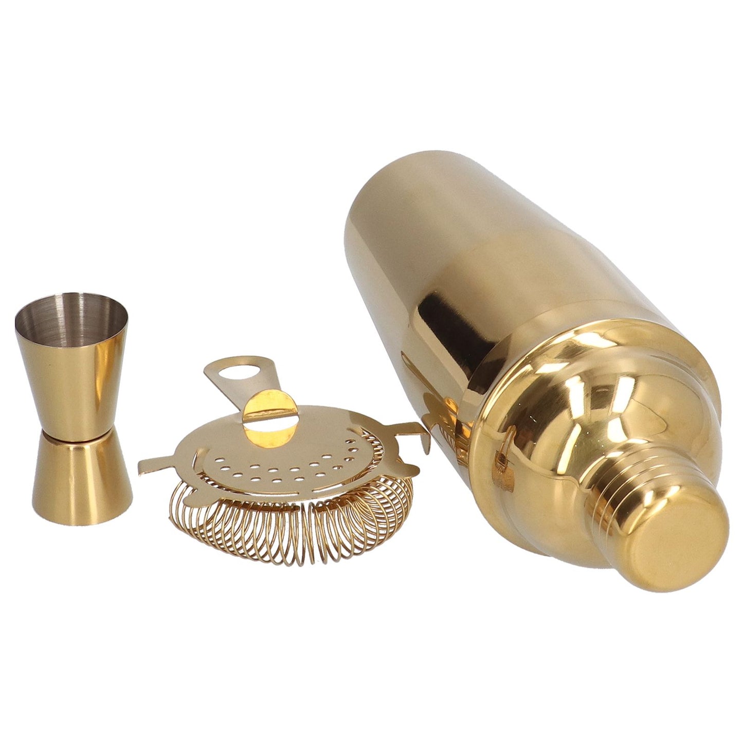 Cocktail Set Fashionable 750ml Stainless Steel Barware Tool Kit with Strainer Measure Cup Shaker for Bartender BarGolden Set