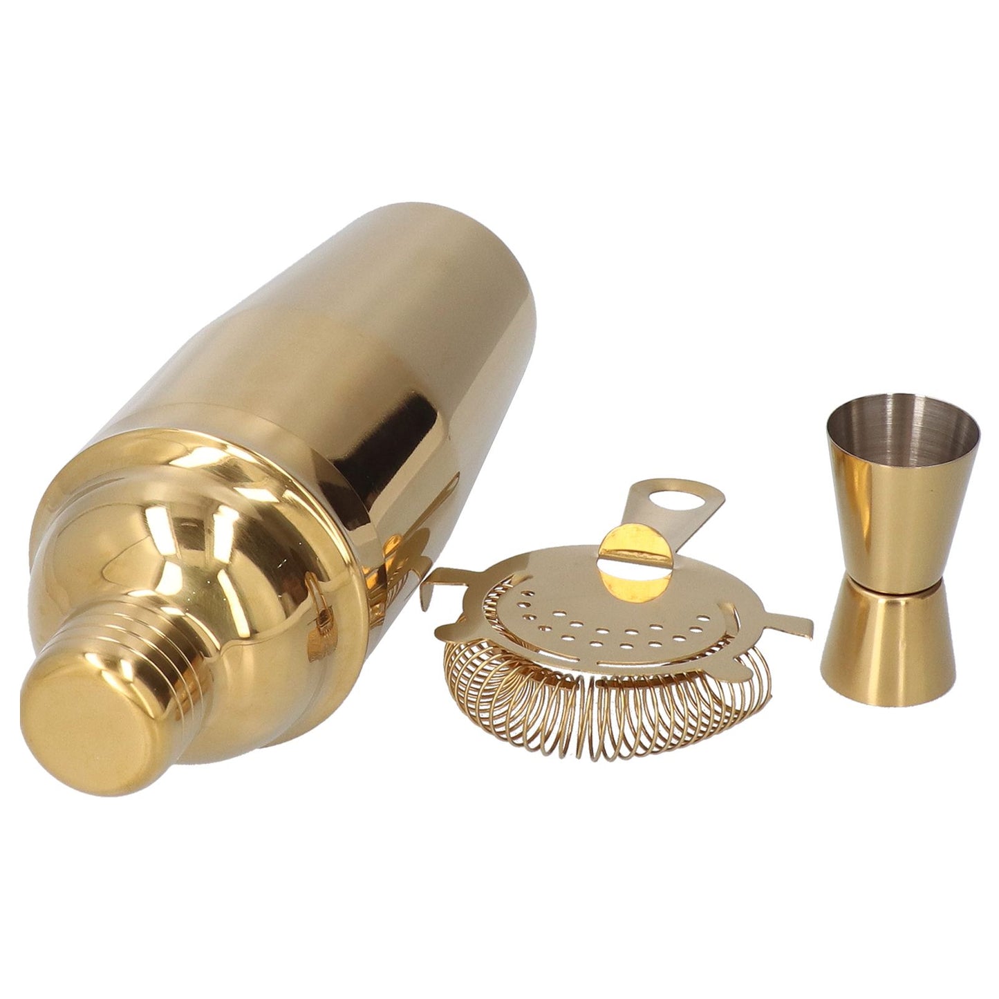 Cocktail Set Fashionable 750ml Stainless Steel Barware Tool Kit with Strainer Measure Cup Shaker for Bartender BarGolden Set