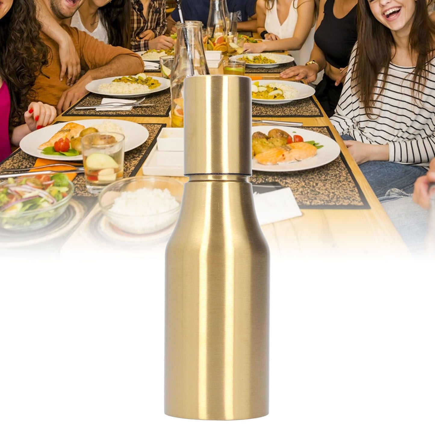 Stainless Steel Olive Oil Dispenser 500ML Leak Proof Dust Proof Kitchen Olive Oil DecanterGold