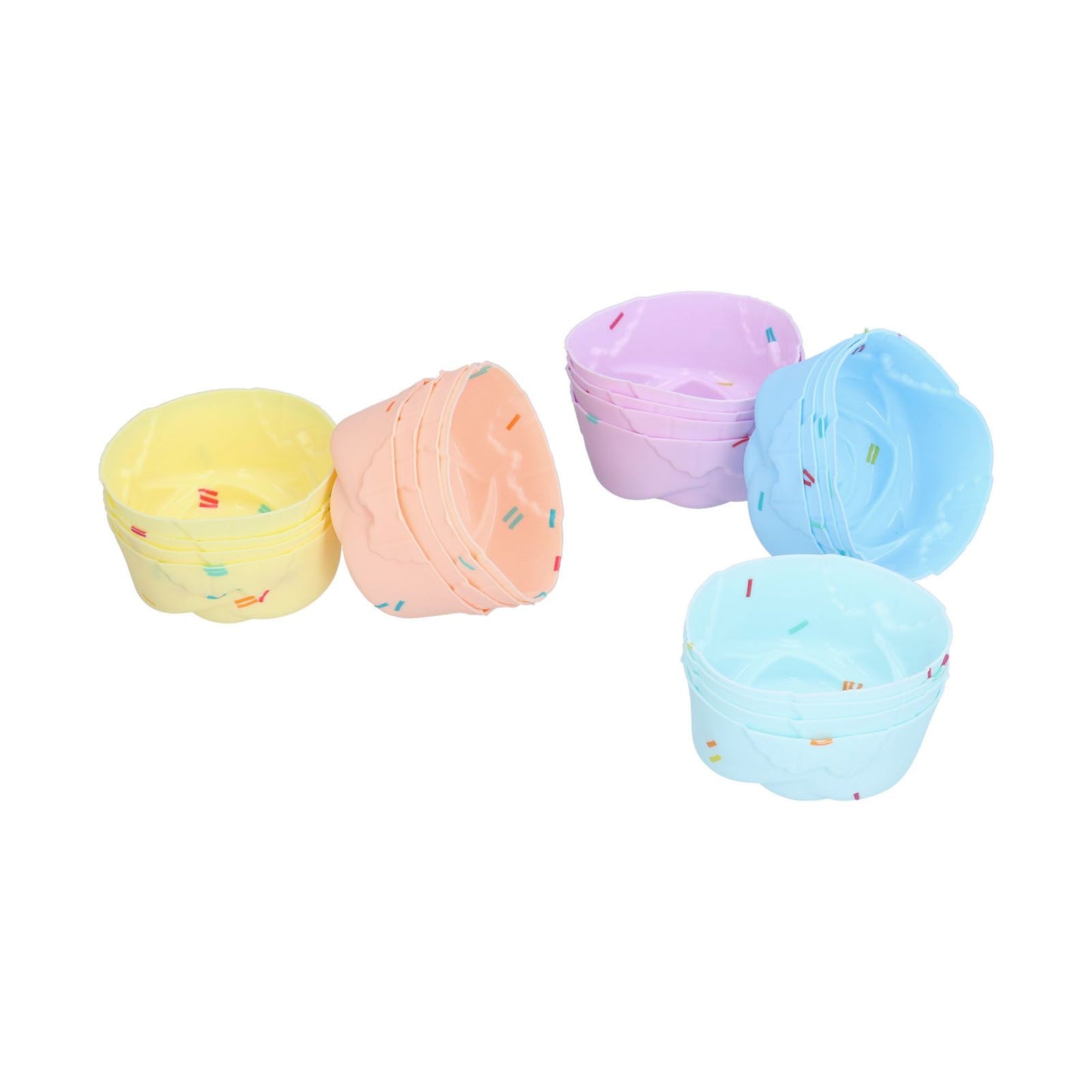20Pcs Cupcake Baking Mould Silicone Muffin Cups Cupcake Moulds Jelly Pudding MoldRose Set
