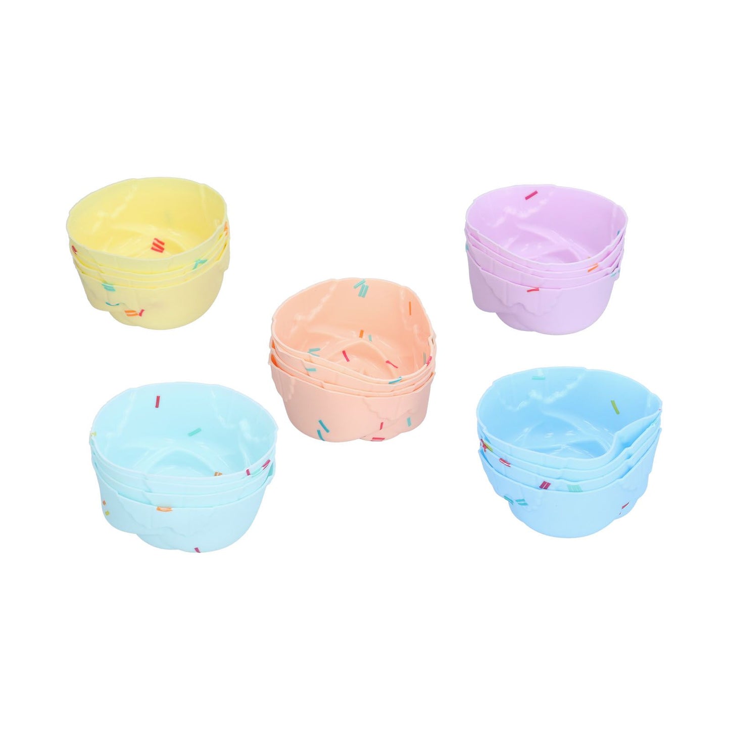 20Pcs Cupcake Baking Mould Silicone Muffin Cups Cupcake Moulds Jelly Pudding MoldRose Set