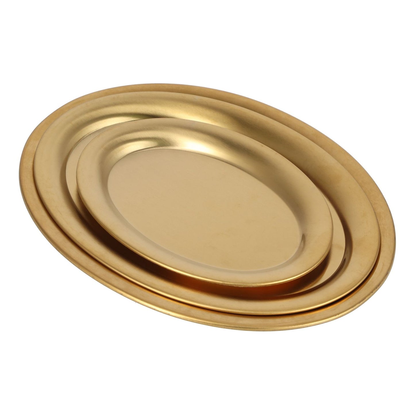 3pcs Stainless Steel Dessert Tray Mirror Polishing Process Snack Jewelry Display TrayGold