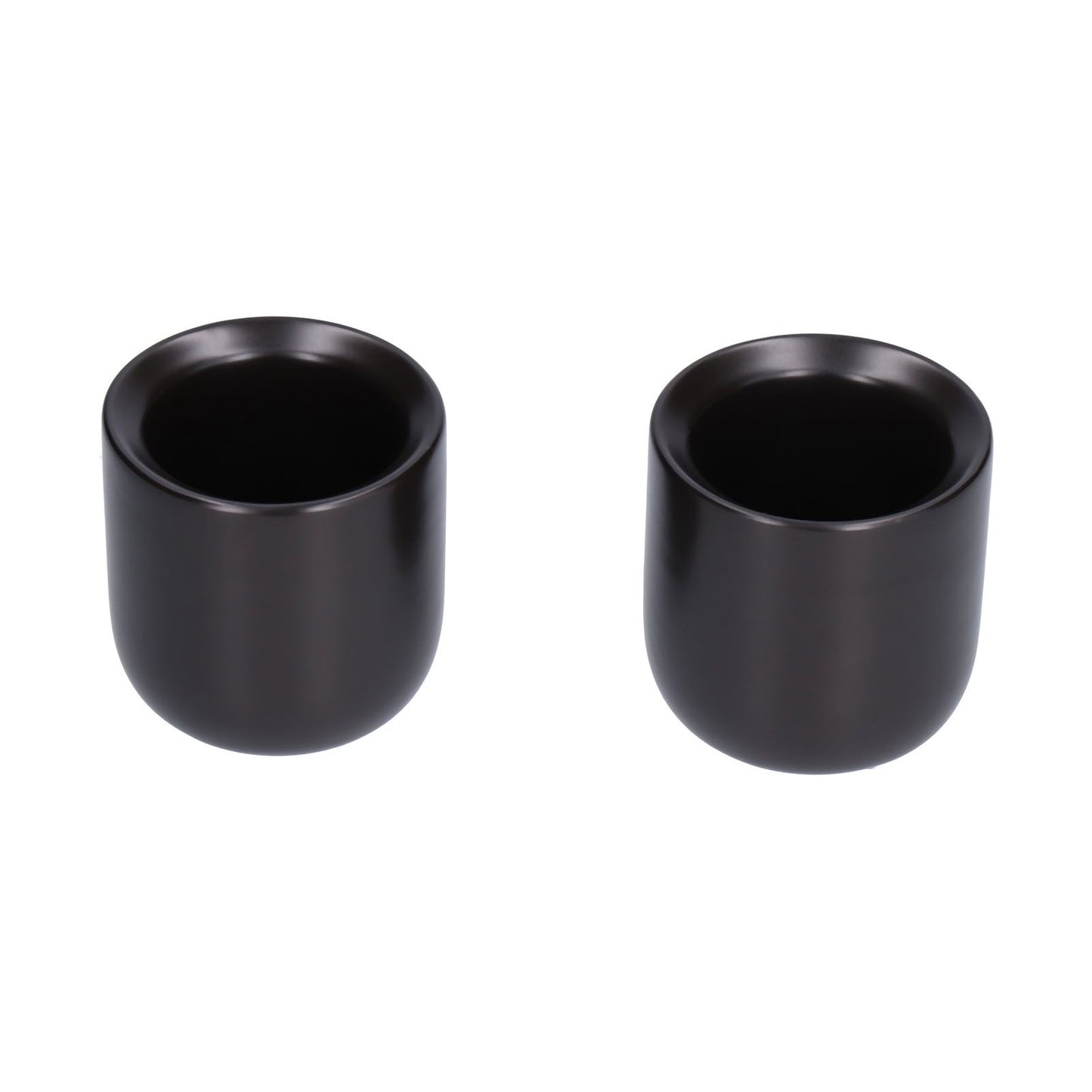 2Pcs Bevel Ceramic Coffee Cup 100ml Thickened Hand Made Coffee Mug for Home Office RestaurantMatte Black