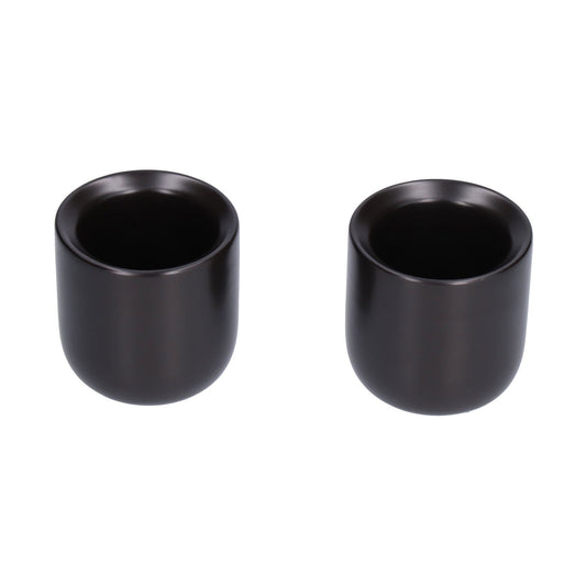 2Pcs Bevel Ceramic Coffee Cup 100ml Thickened Hand Made Coffee Mug for Home Office RestaurantMatte Black
