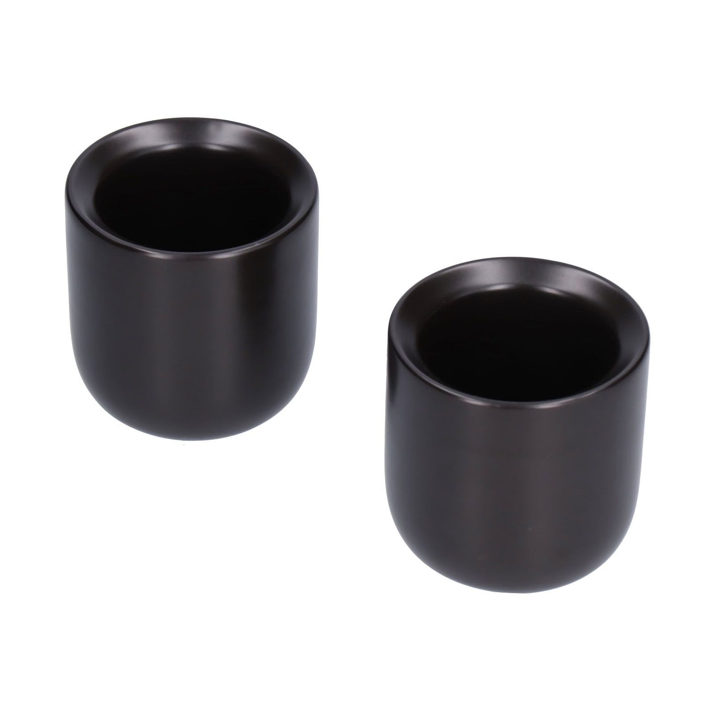 2Pcs Bevel Ceramic Coffee Cup 100ml Thickened Hand Made Coffee Mug for Home Office RestaurantMatte Black