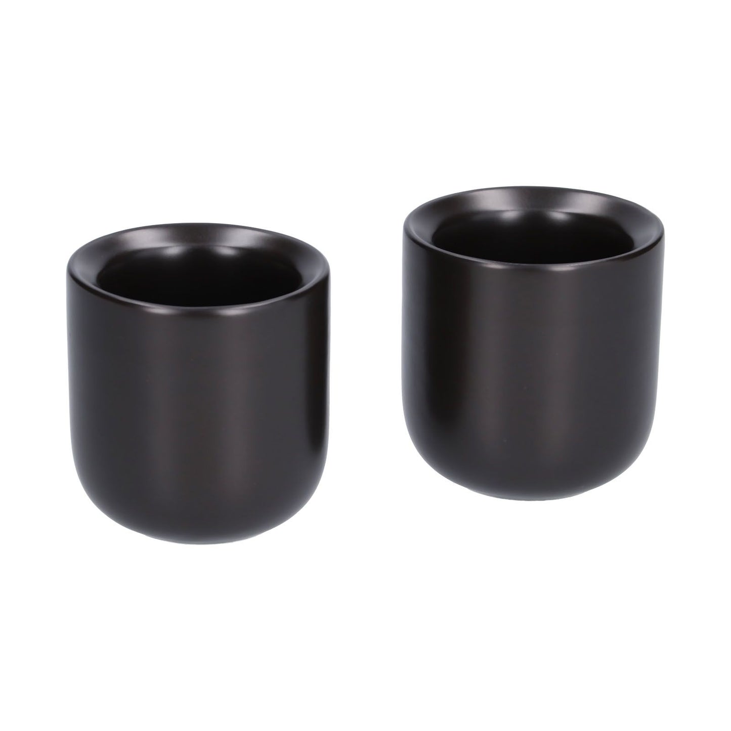 2Pcs Bevel Ceramic Coffee Cup 100ml Thickened Hand Made Coffee Mug for Home Office RestaurantMatte Black