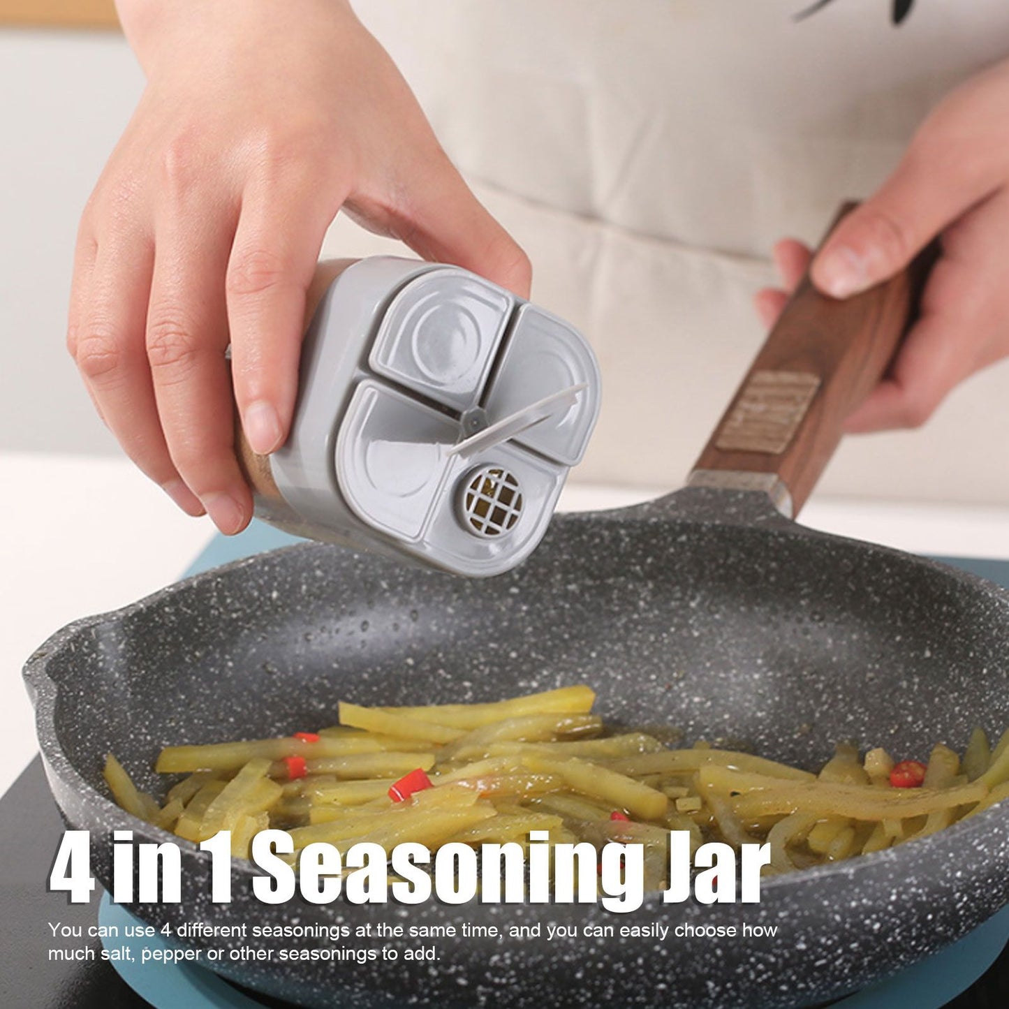 5pcs 4 in 1 Spice Container Seasoning Spice Shaker with Sealed Lid for Home Restaurant Kitchen