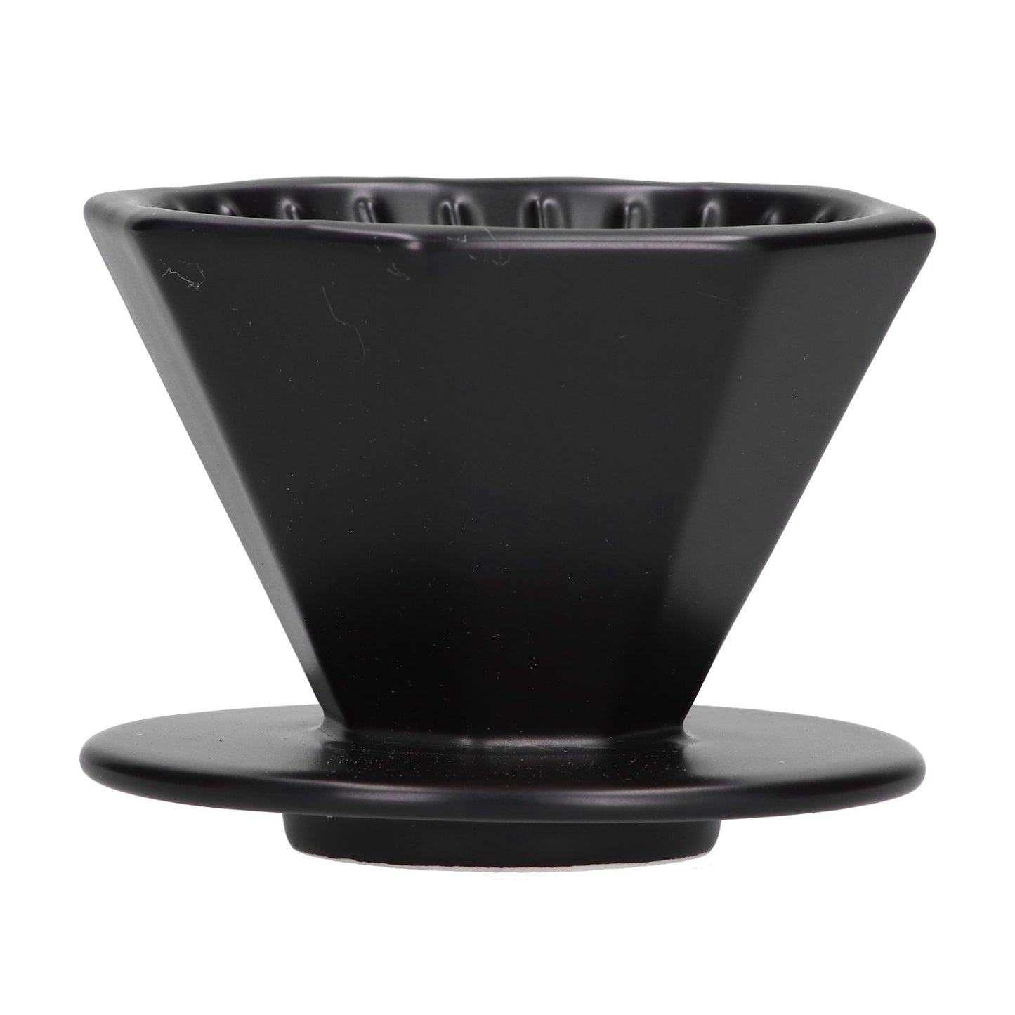 Coffee Dripper Ceramic Convenient Reliable Exquisite Portable Size Simple Design Pour Over Coffee DripperBlack