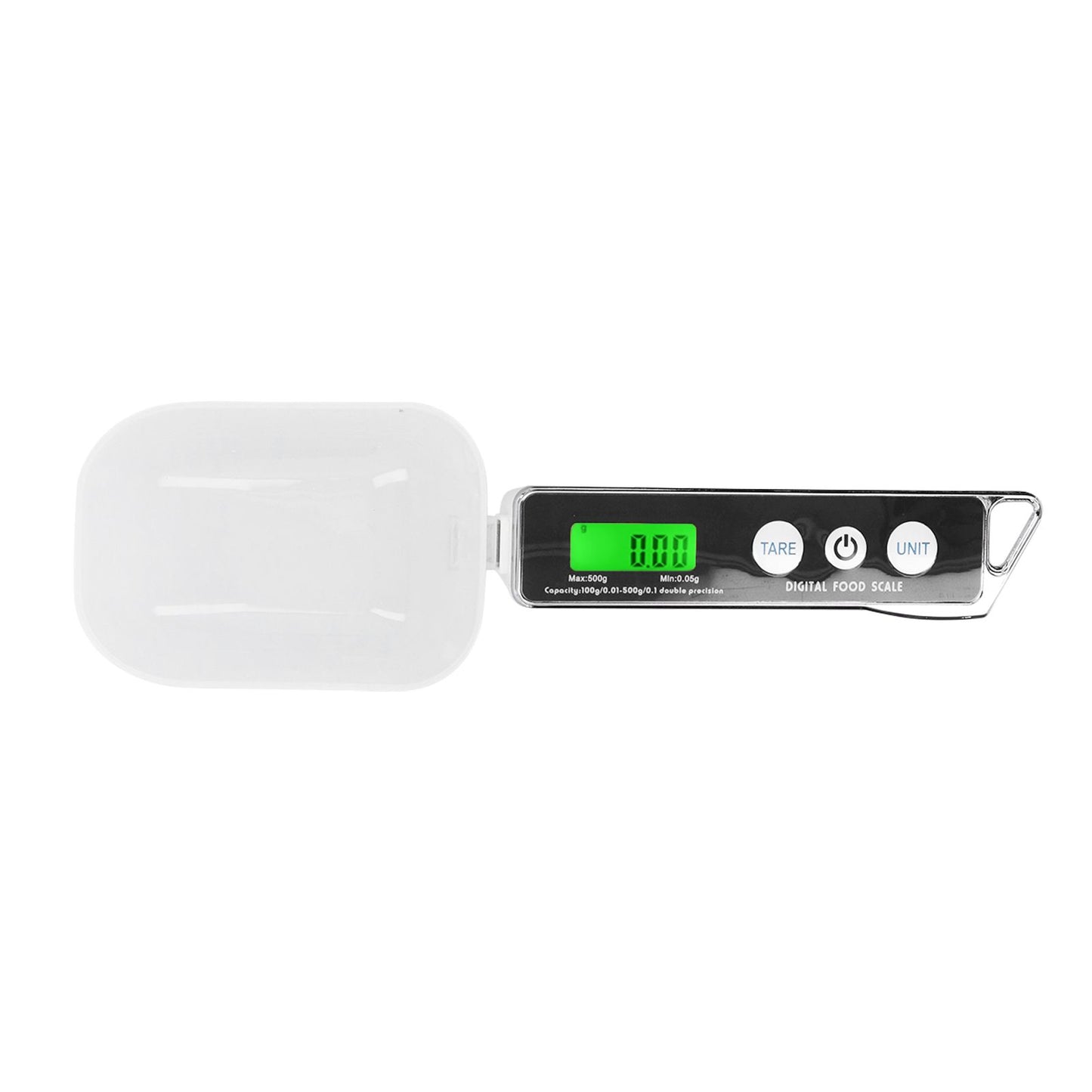 Digital Spoon Scale Household Portable Stainless Steel Kitchen Baking Scale for Flour Tea Spices 500g/0.1gBlack