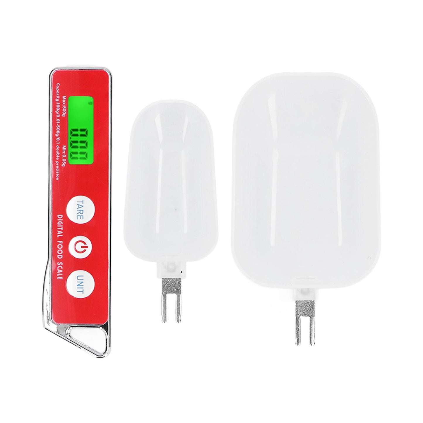 Digital Spoon Scale Household Portable Stainless Steel Kitchen Baking Scale for Flour Tea Spices 500g/0.1gRed